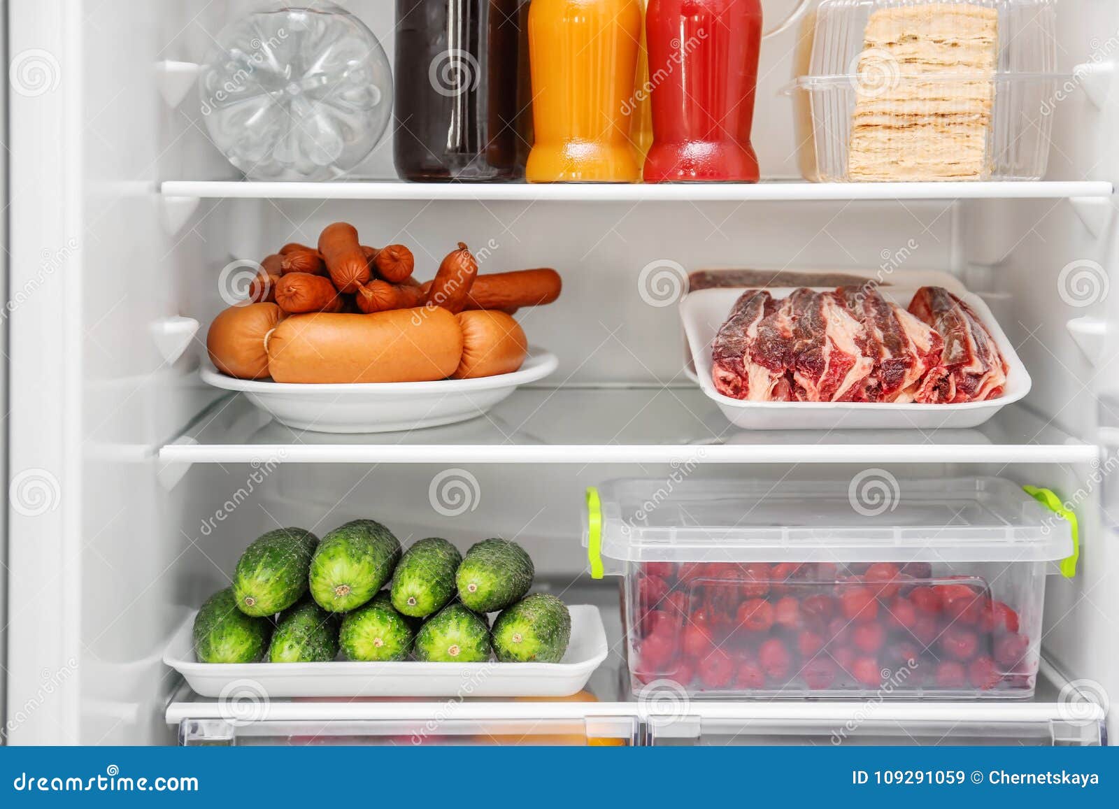 Different Products on Refrigerator Stock Image Image of fruit