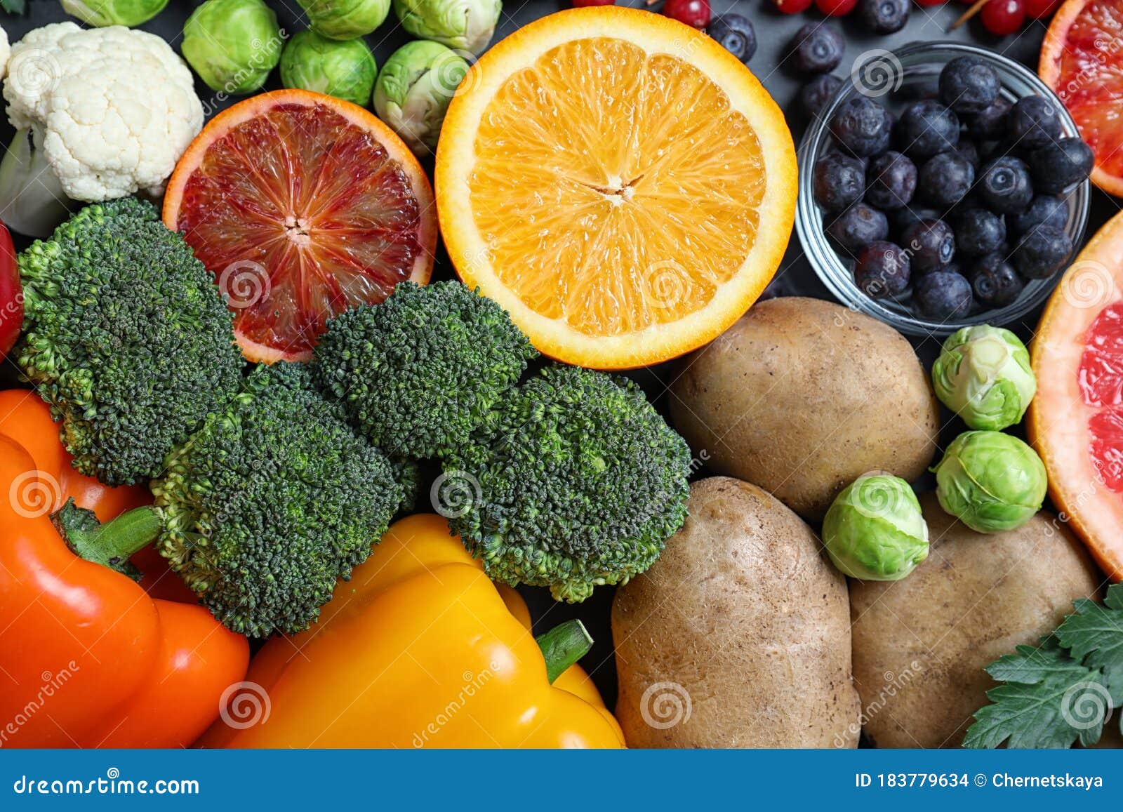 Different Products Rich in Vitamin C on Table Stock Photo Image of