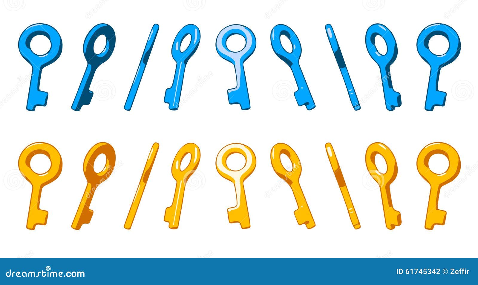 Different Rotation Key Stock Vector Image 61745342