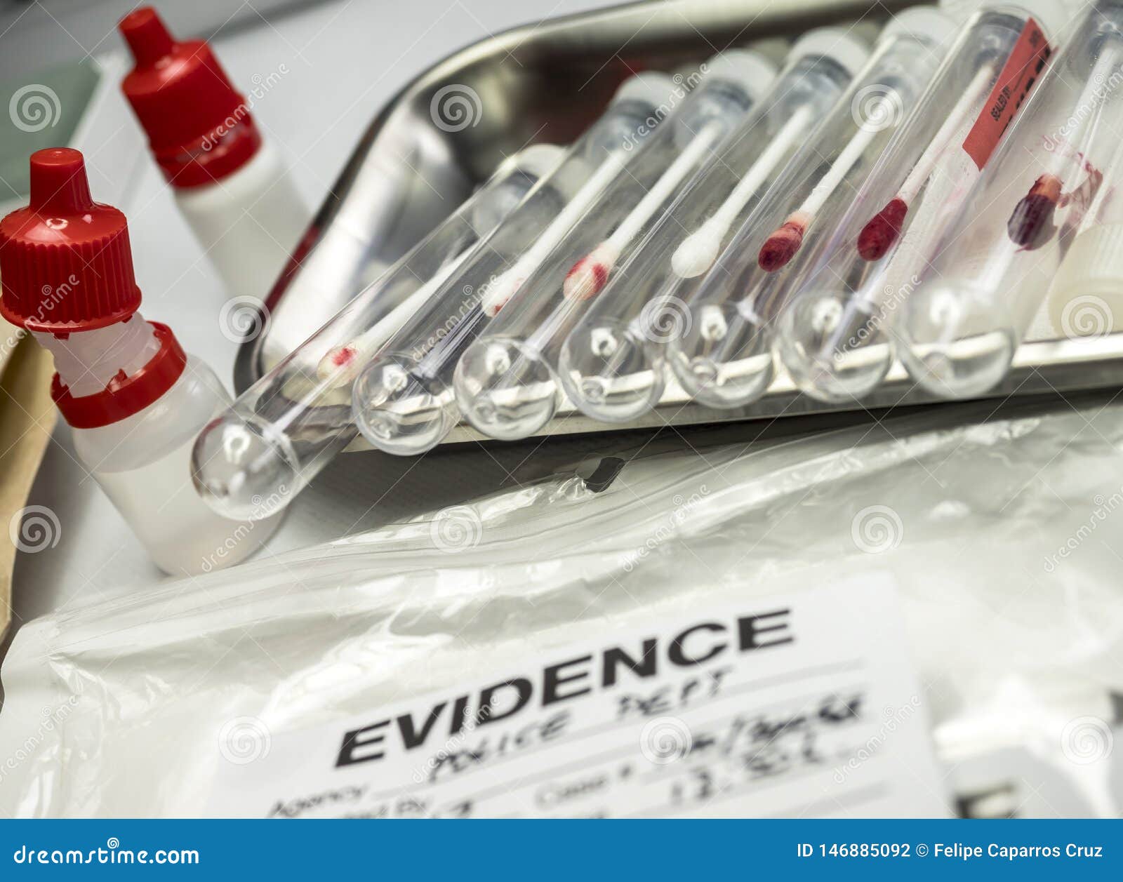 Different Samples Hair and Blood To Analyze in the Laboratory