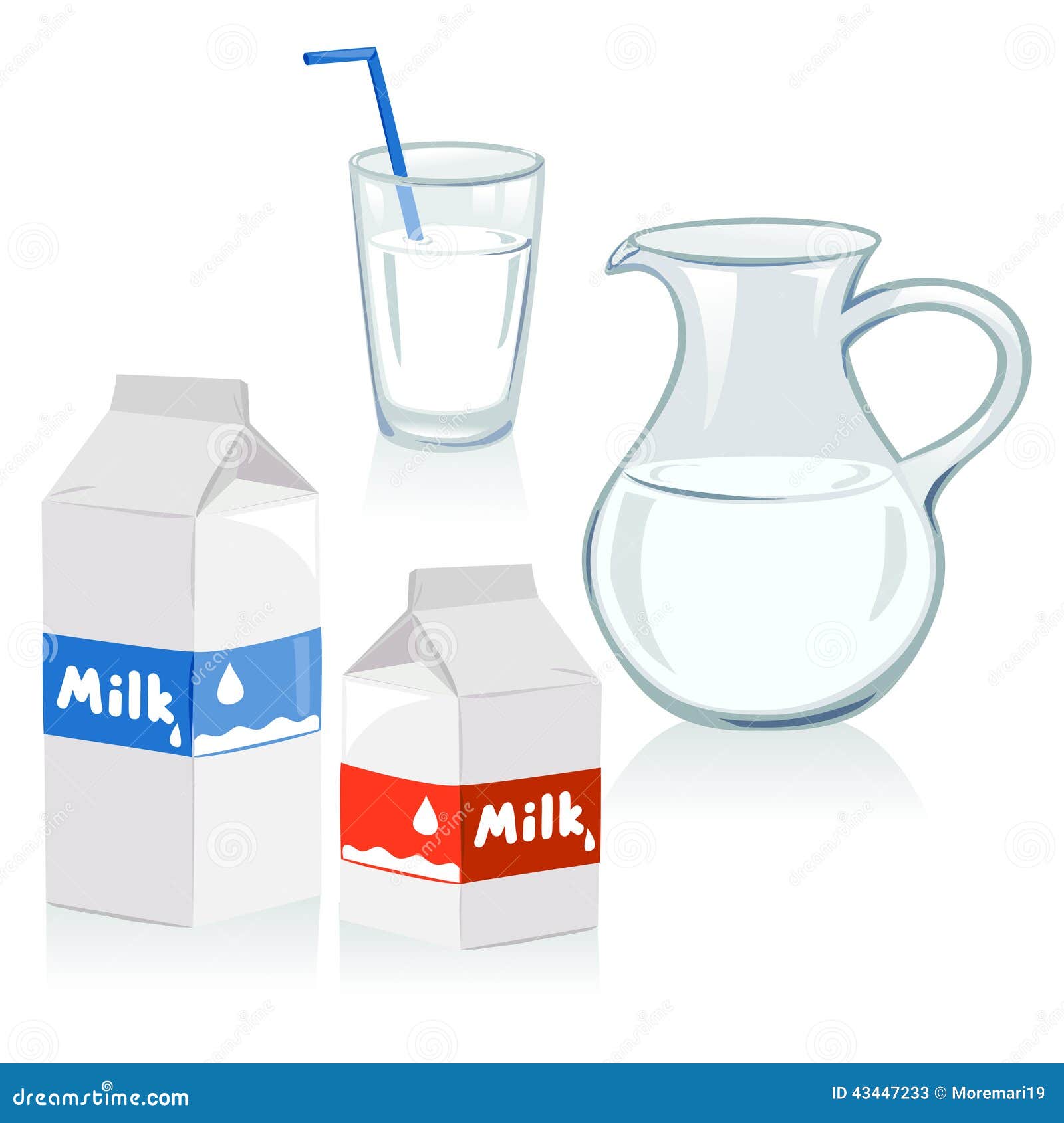 Different set of containers for milk Royalty Free Vector