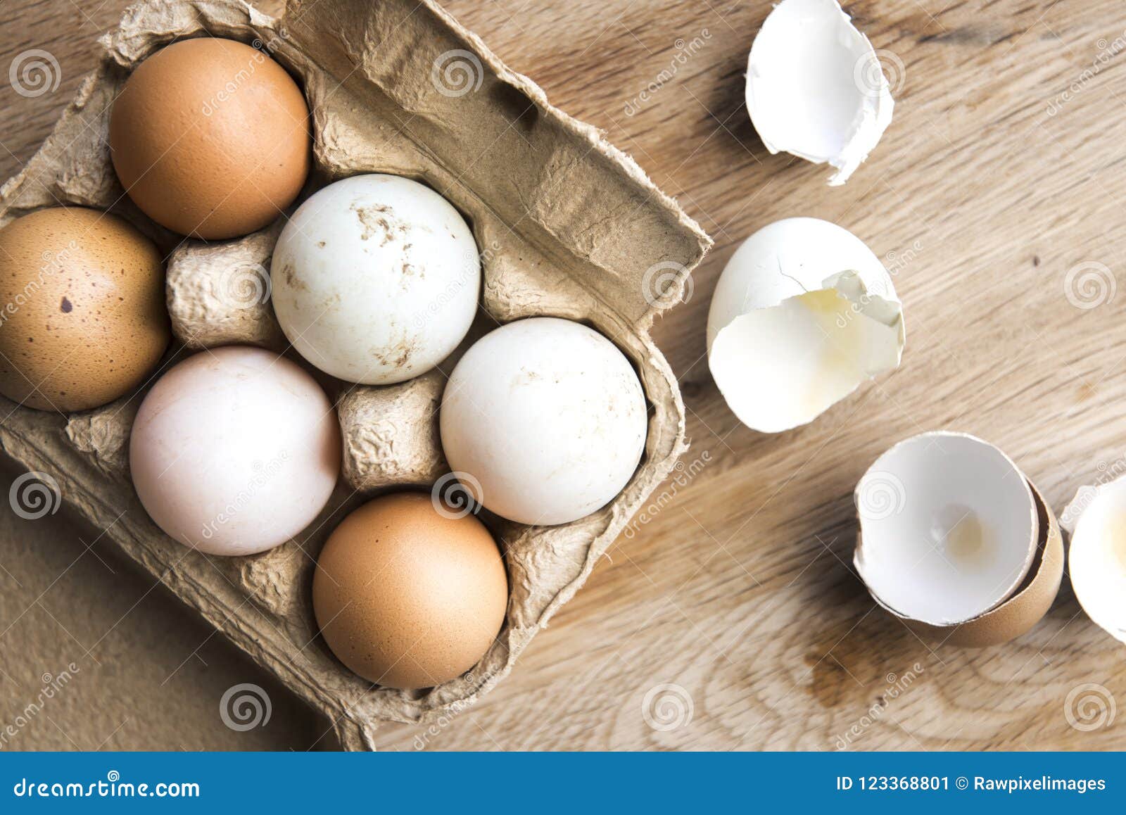 Different Shades of Farm Fresh Eggs on Wood Stock Image Image of eggs