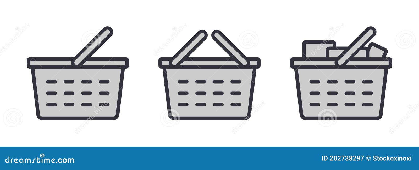 Different Shopping Basket Symbols Shop Icon Full and Empty Version