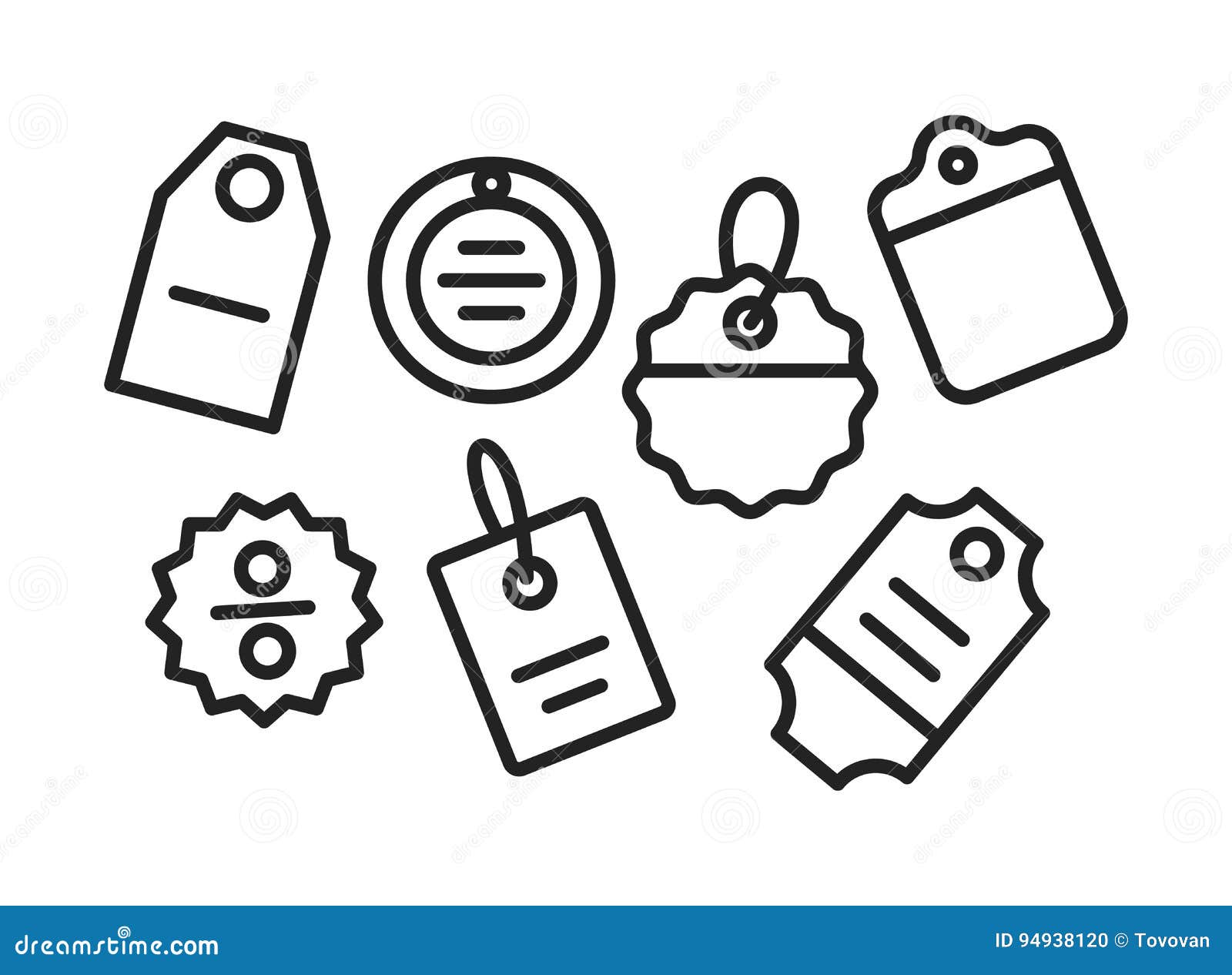 Different Shopping Tags Collection Stock Vector Illustration of blog