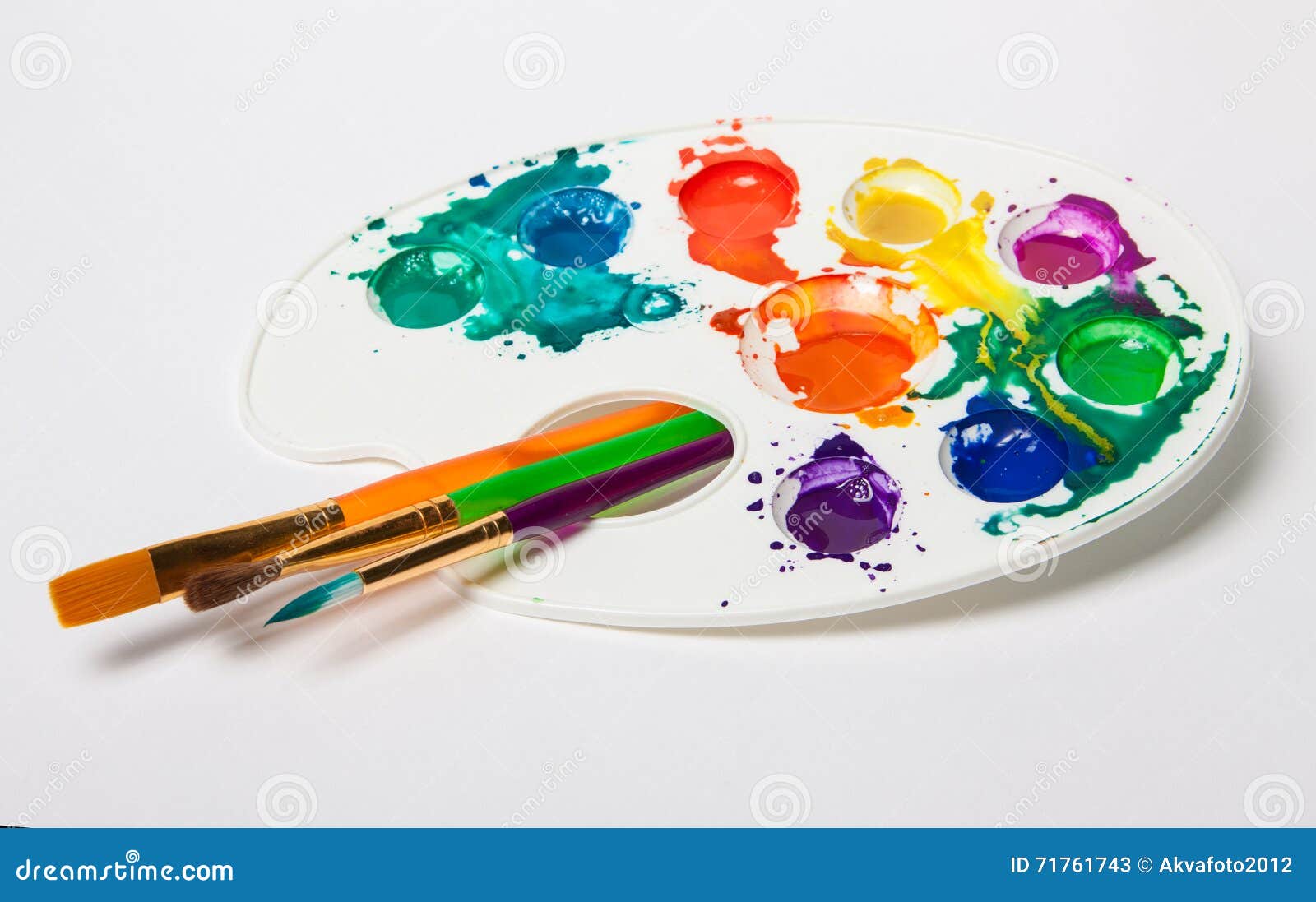 Color Palette Paint Brush Stock Photo 119964460