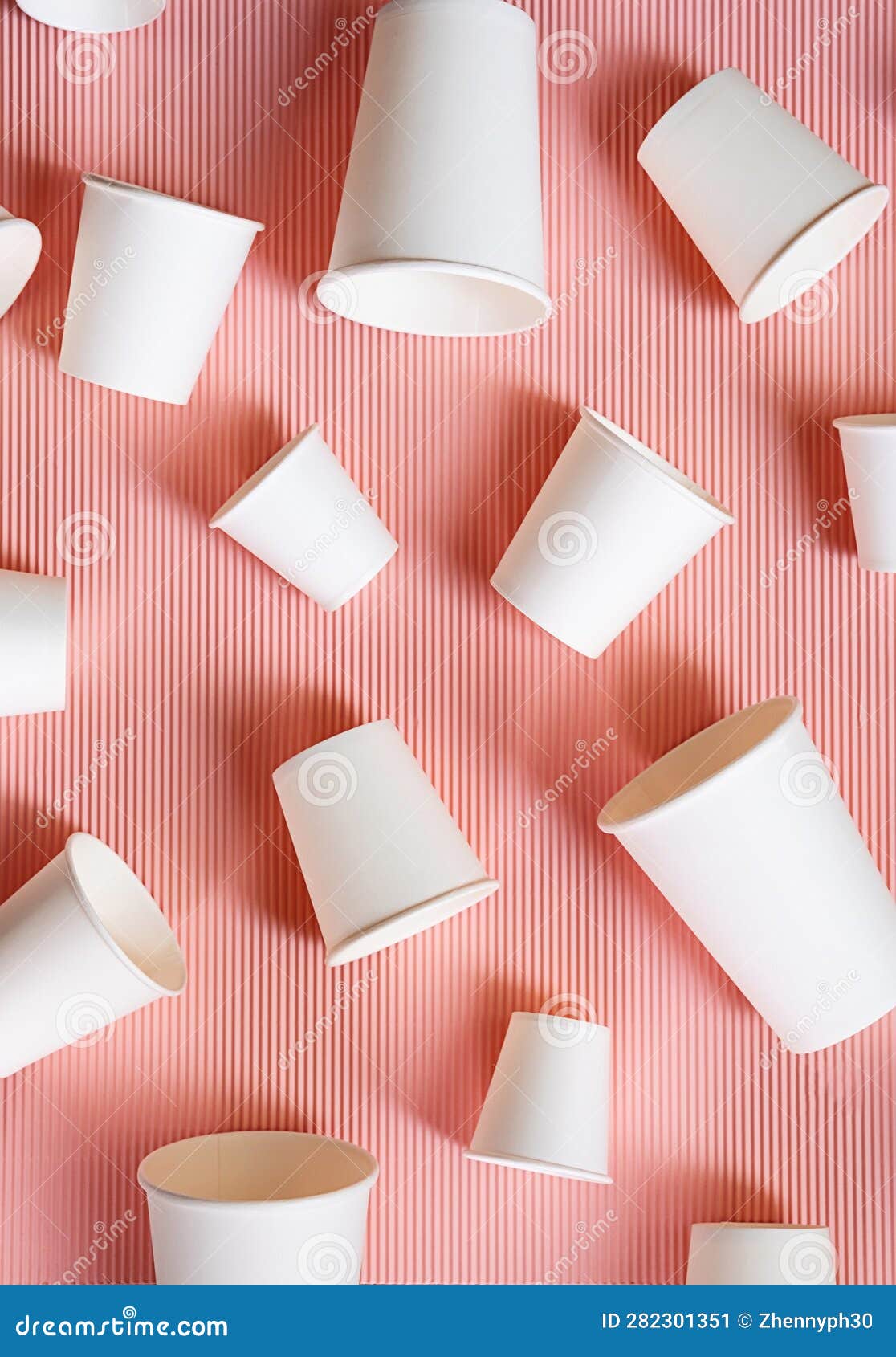 Different Sized To Go Coffee Cups. Various Paper Coffee Cups Stock