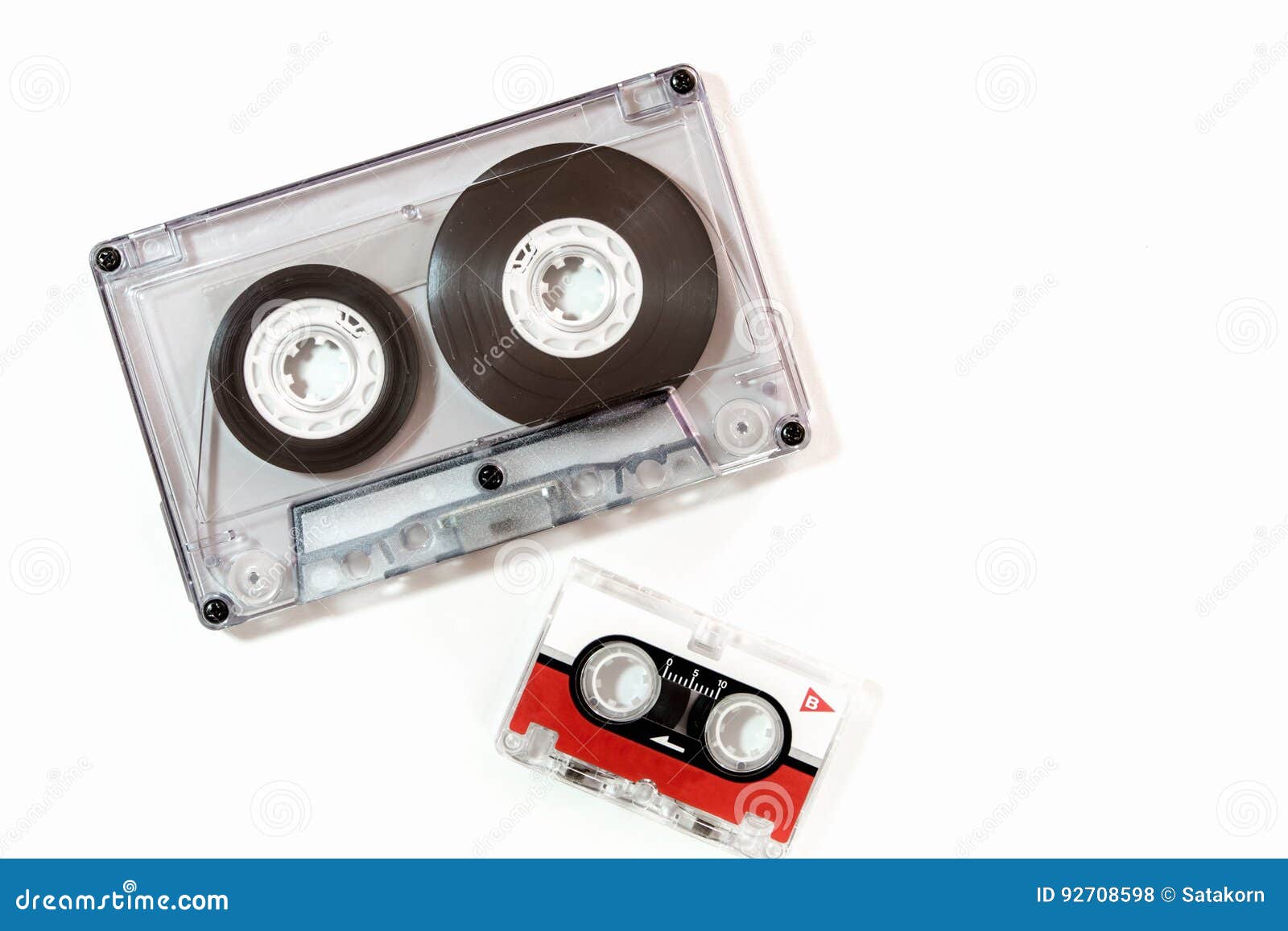 Different Sizes of Audio Cassette Tape Isolated Stock Photo Image of