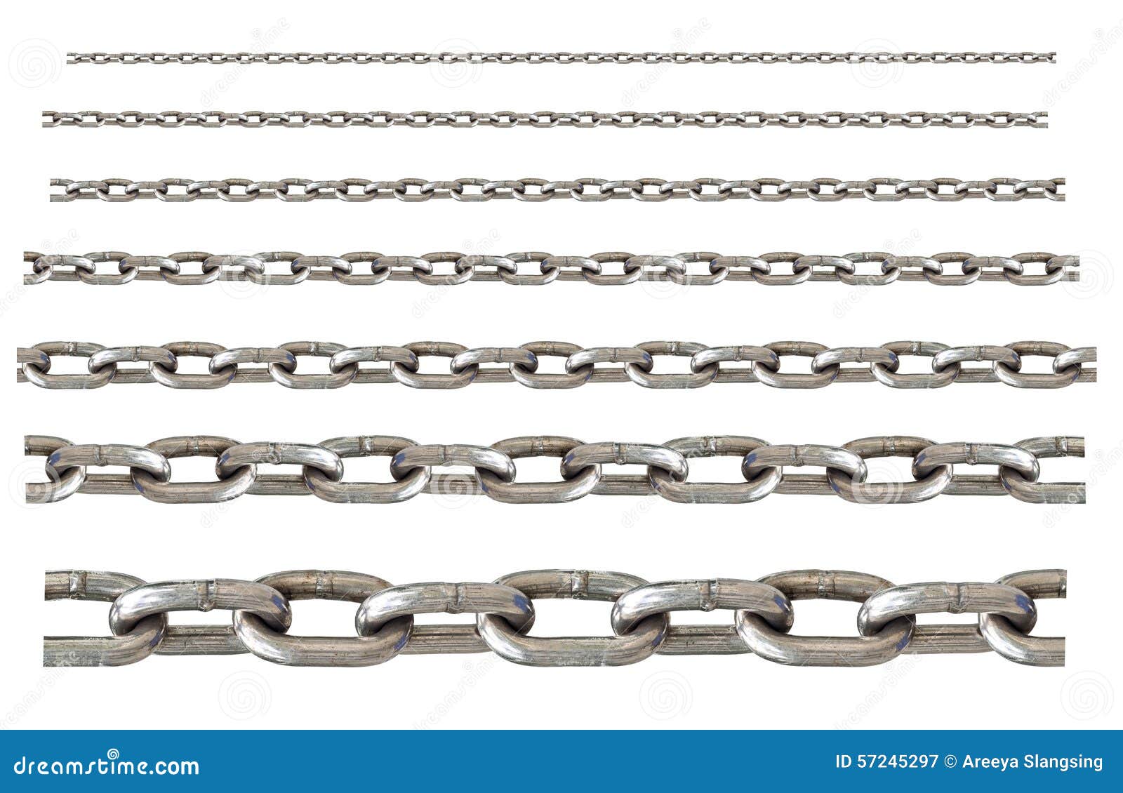 Different Sizes of Stainless Chain Isolated Stock Image Image of industry, strong 57245297