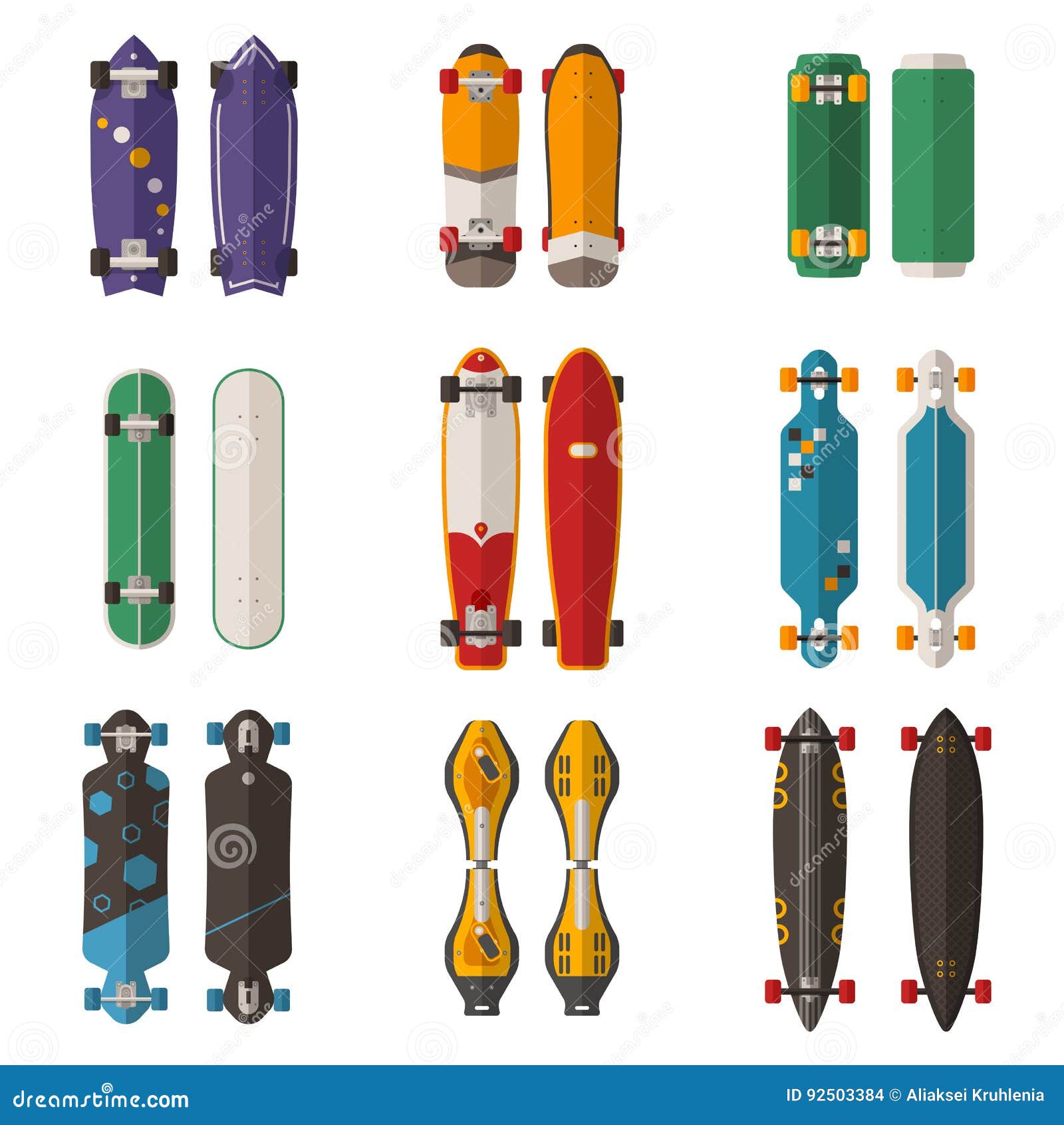 Different Skateboards Set stock vector. Illustration of skate 92503384