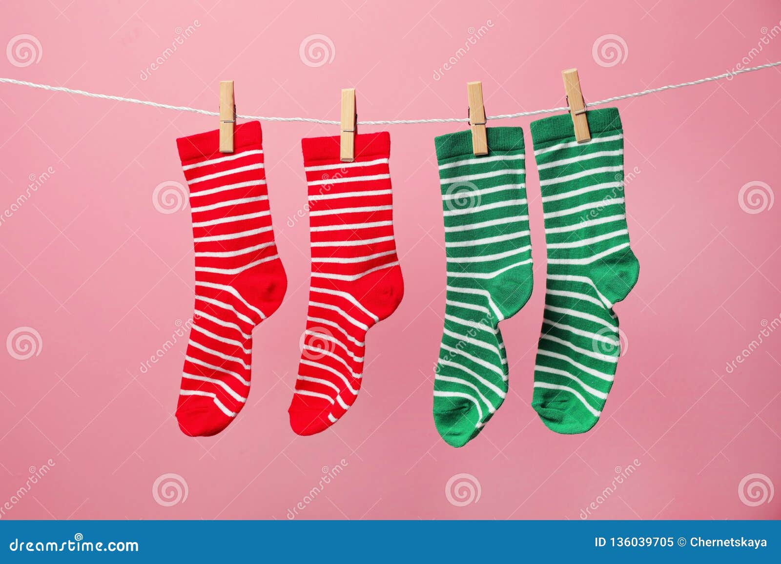 Different Socks on Laundry Line Stock Image Image of sock, cloth