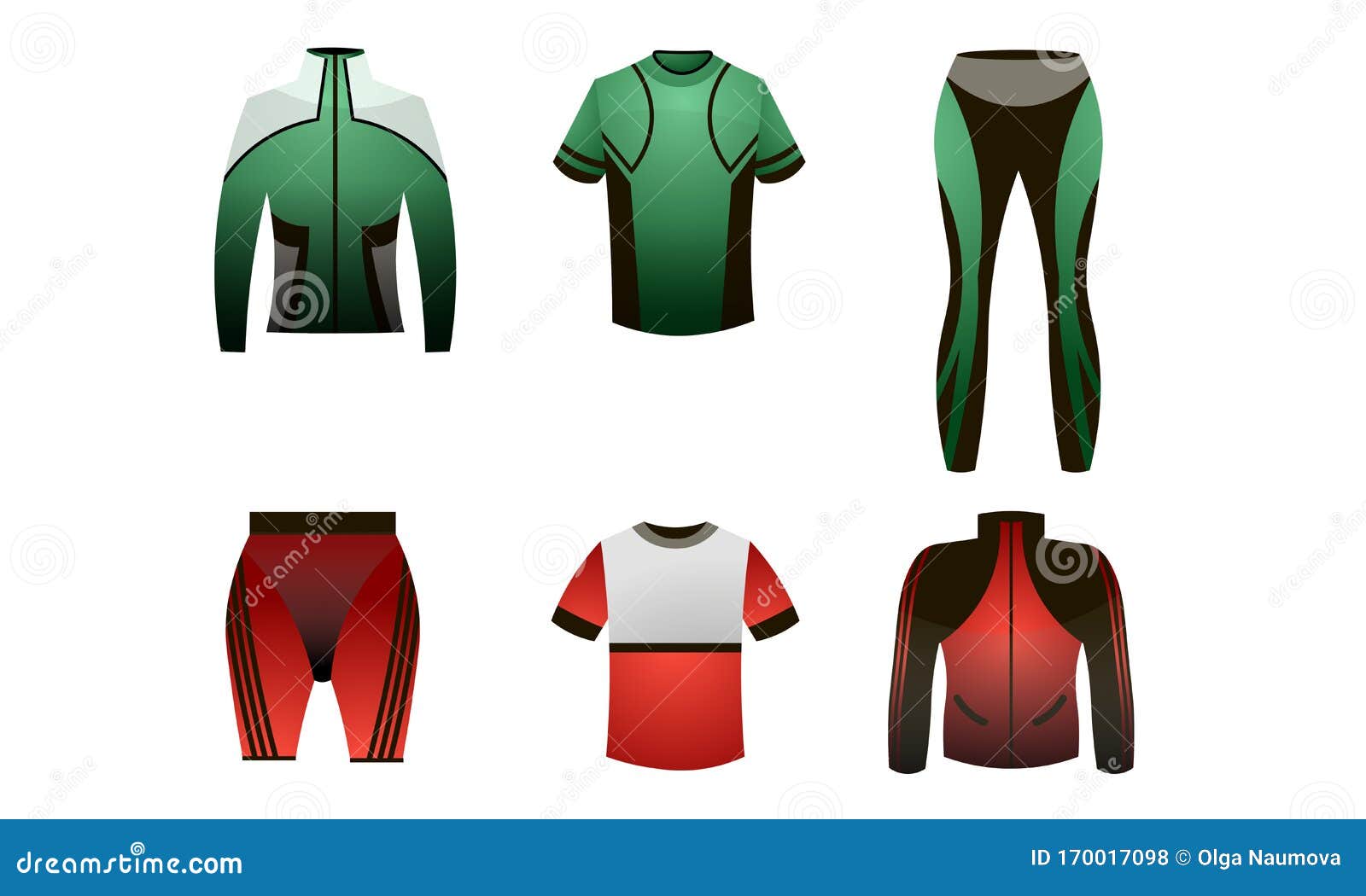 Different Sportswear for Trainings for Men Collection Vector ...