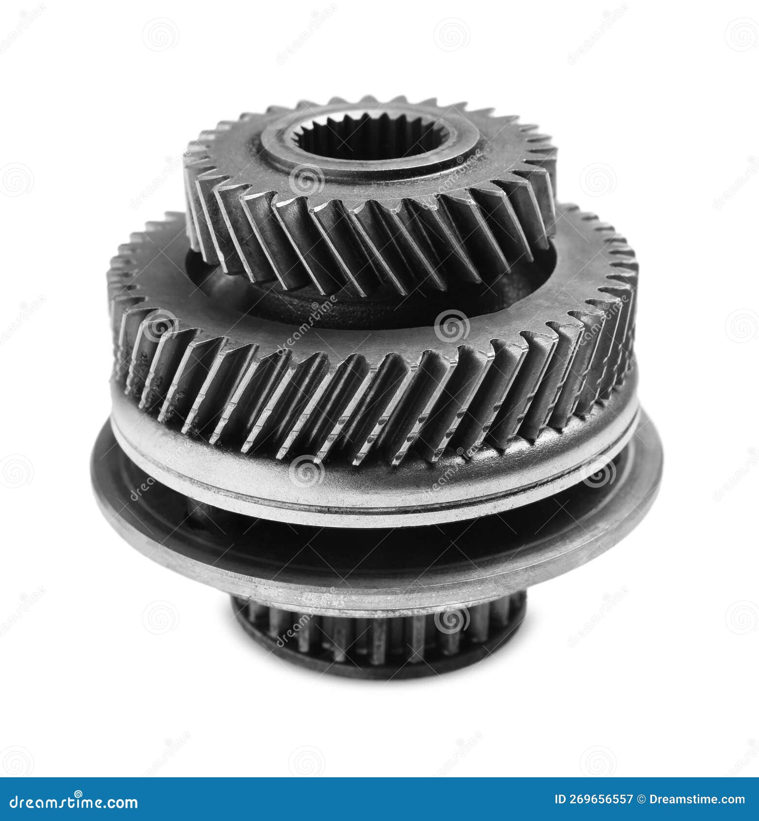 Different Stainless Steel Gears on White Background Stock Image Image
