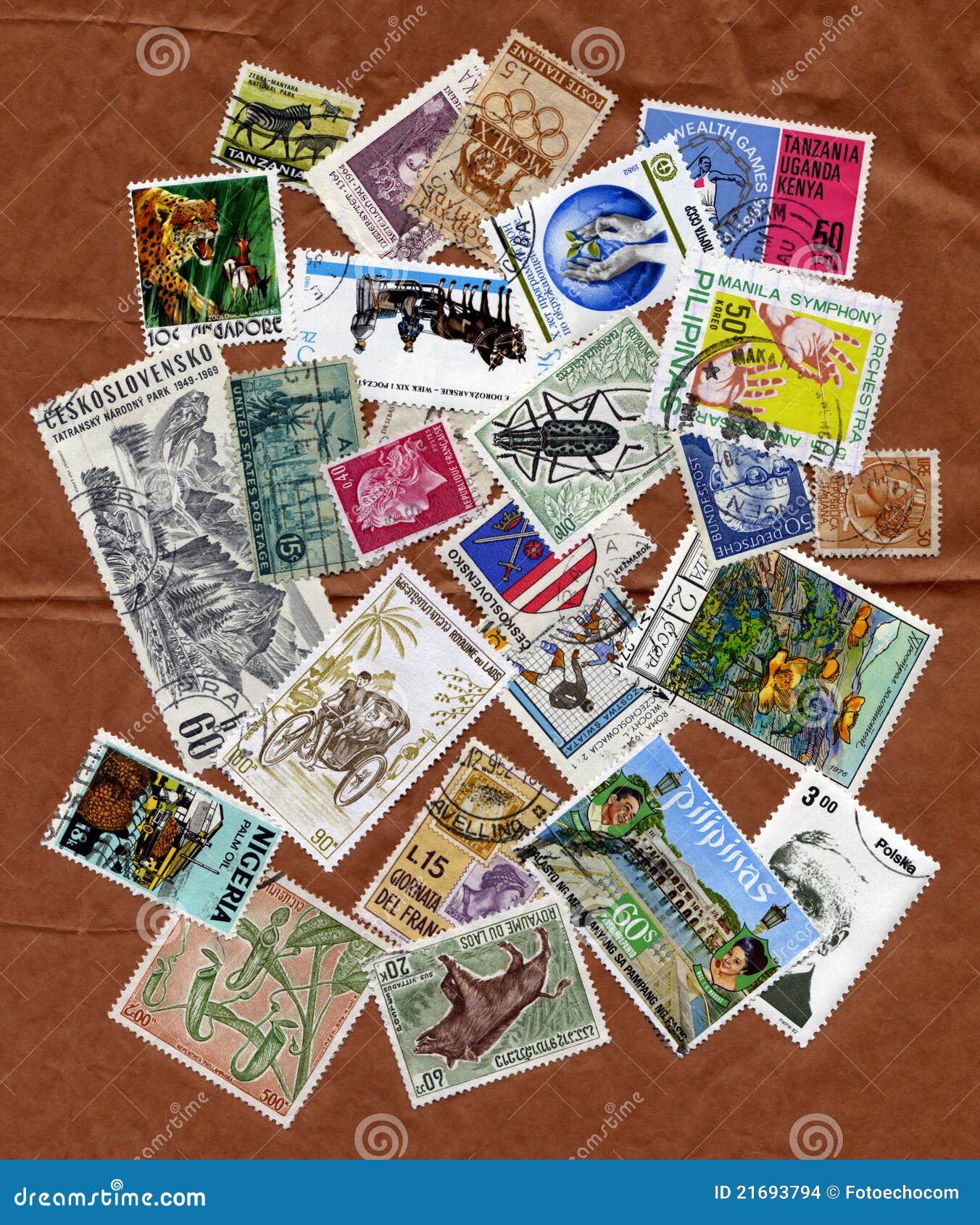 Different Stamps Collection Stock Photo Image of communication