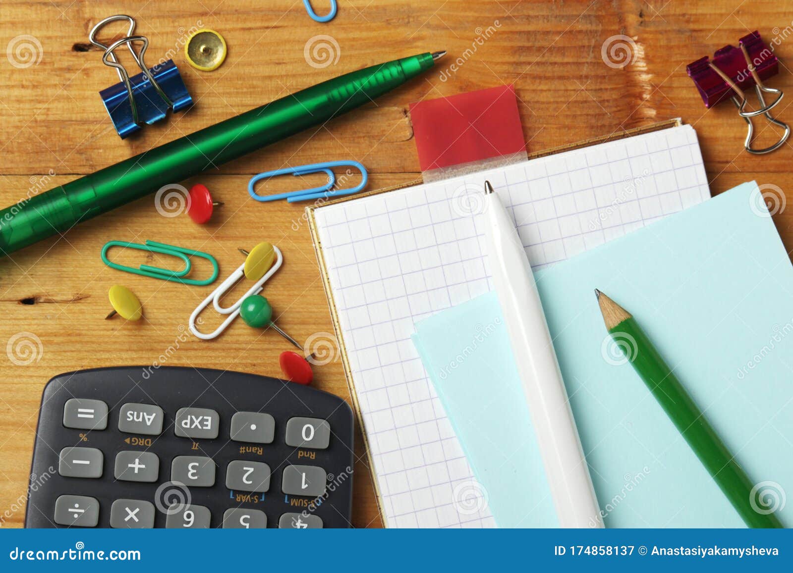 Different Study Equipment Ready for School Stock Image Image of color