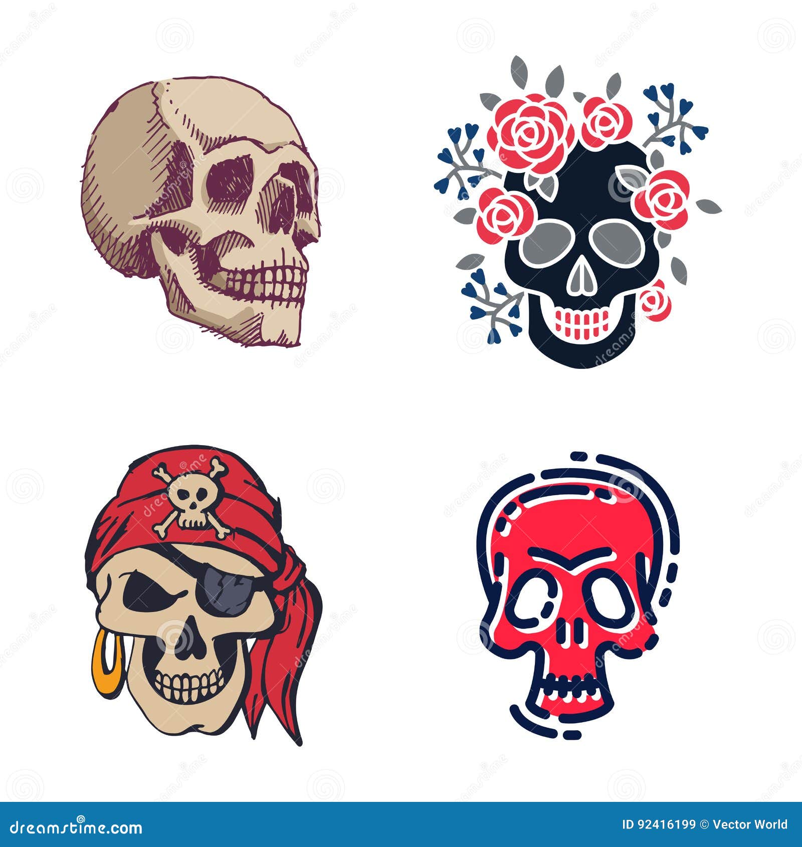 Skull Tattoo Vector Art Icons and Graphics for Free Download