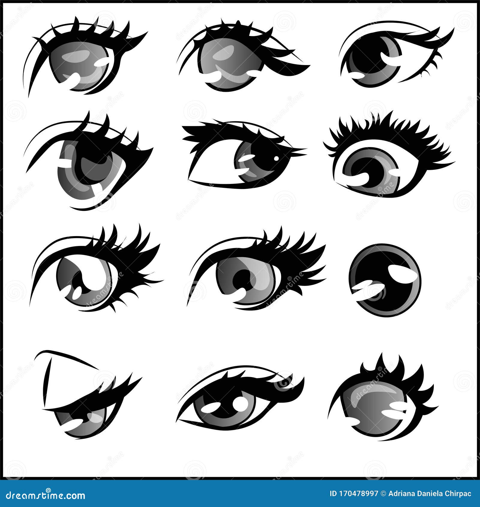 How To Draw Anime Eyes Step by Step  2 Examples