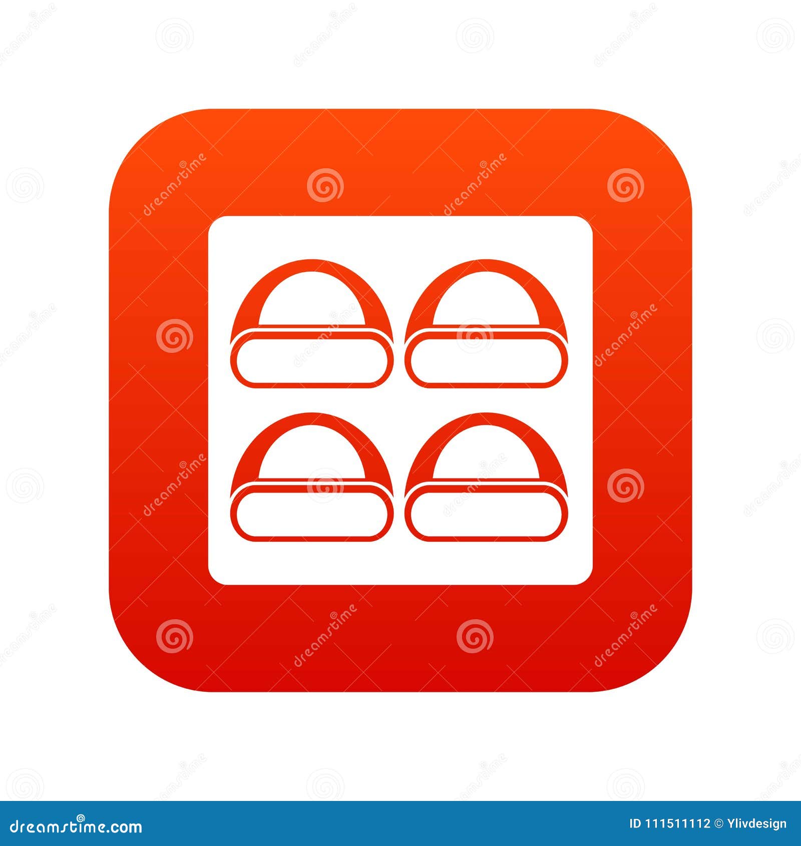 different sushi icon digital red