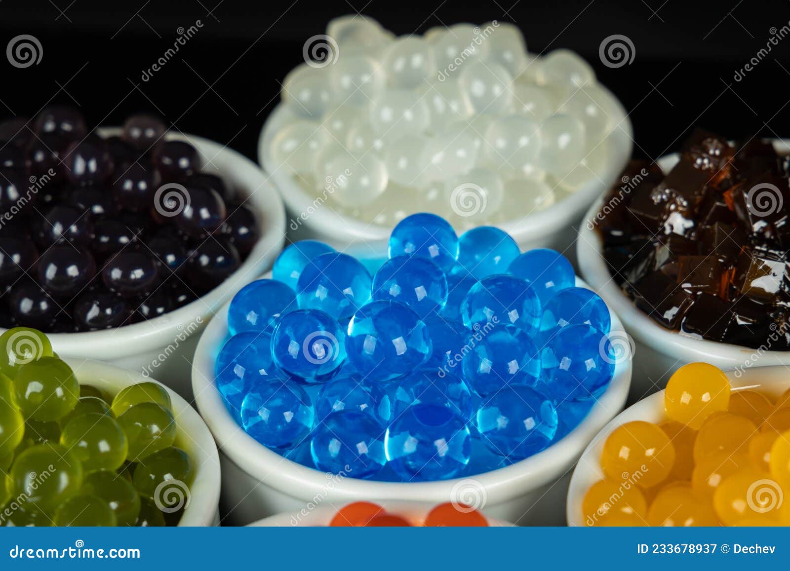 Different Tapioca Pearls for Bubble Tea. Bubble Tea Ingredients