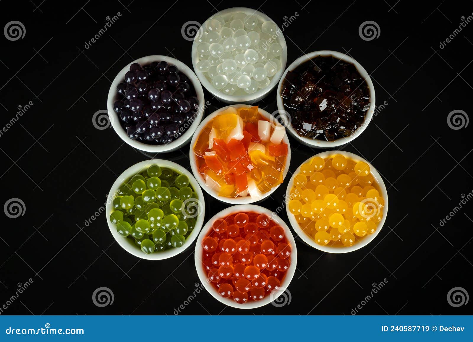 Different Tapioca Pearls for Bubble Tea. Bubble Tea Ingredients