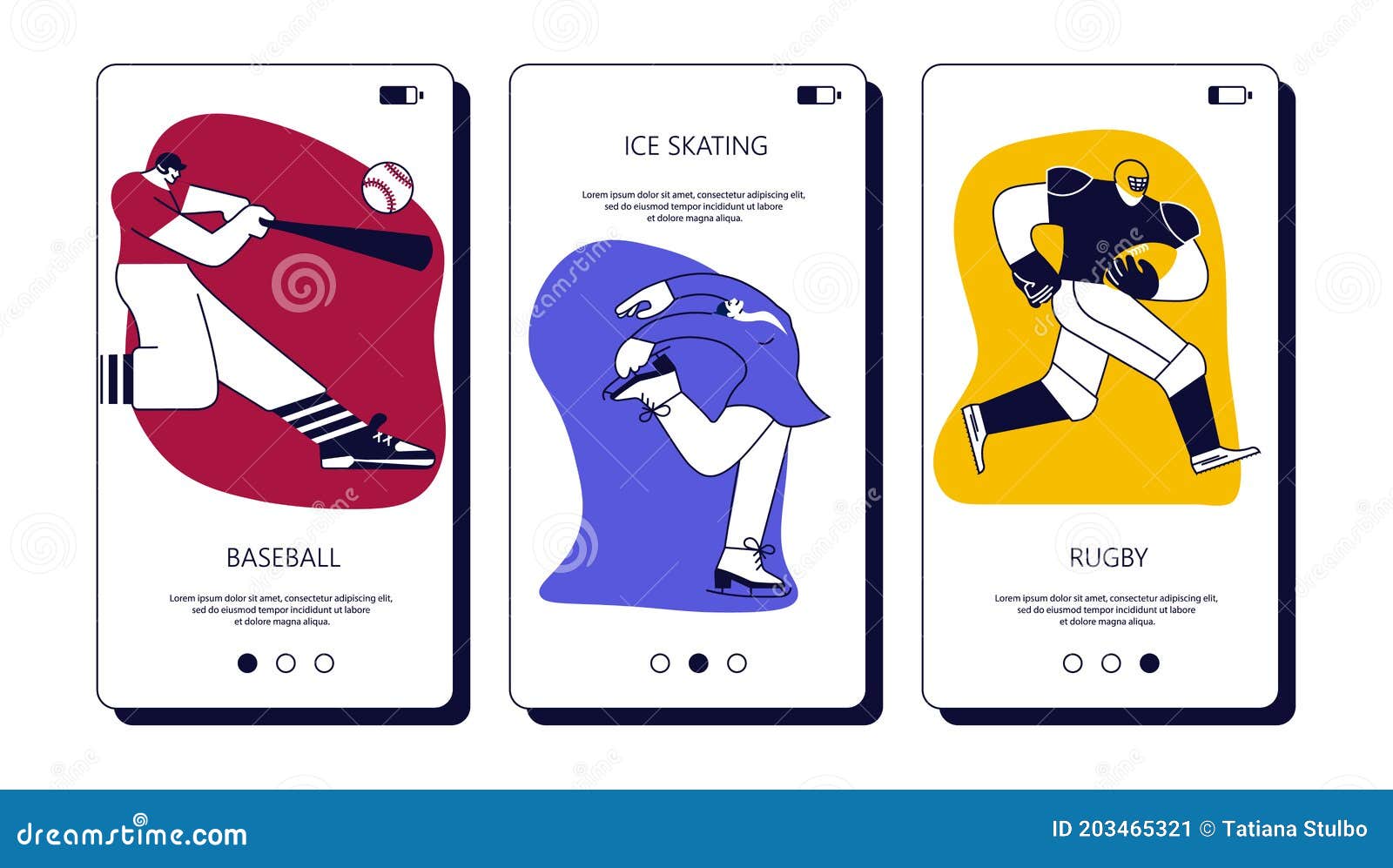 Different Team and Singles Sports Games Vector Stock Vector