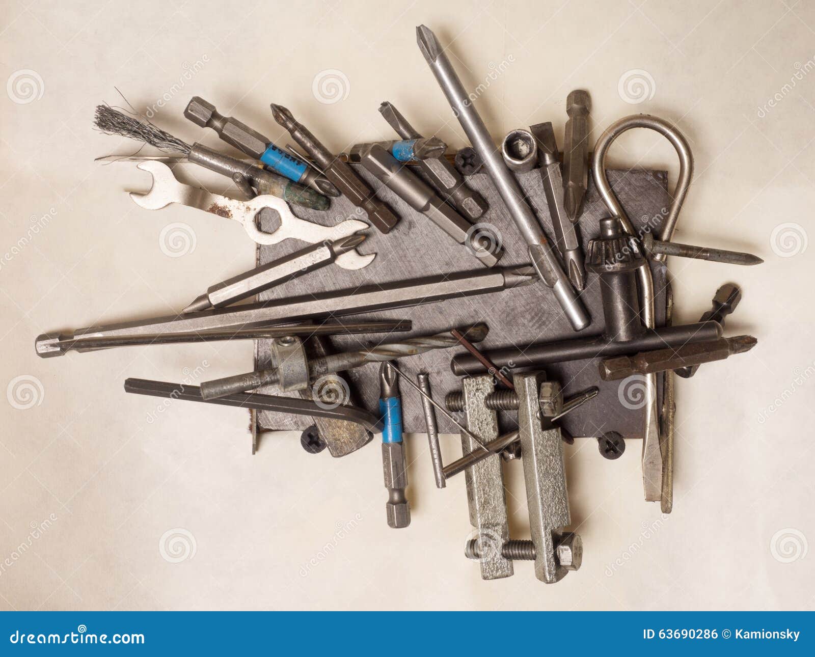Different Tools on a Hanging on the Wall Stock Photo Image of