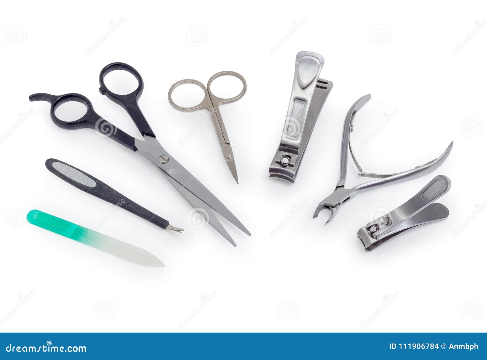 Different Tools for Nail Care on a White Background Stock Photo - Image ...