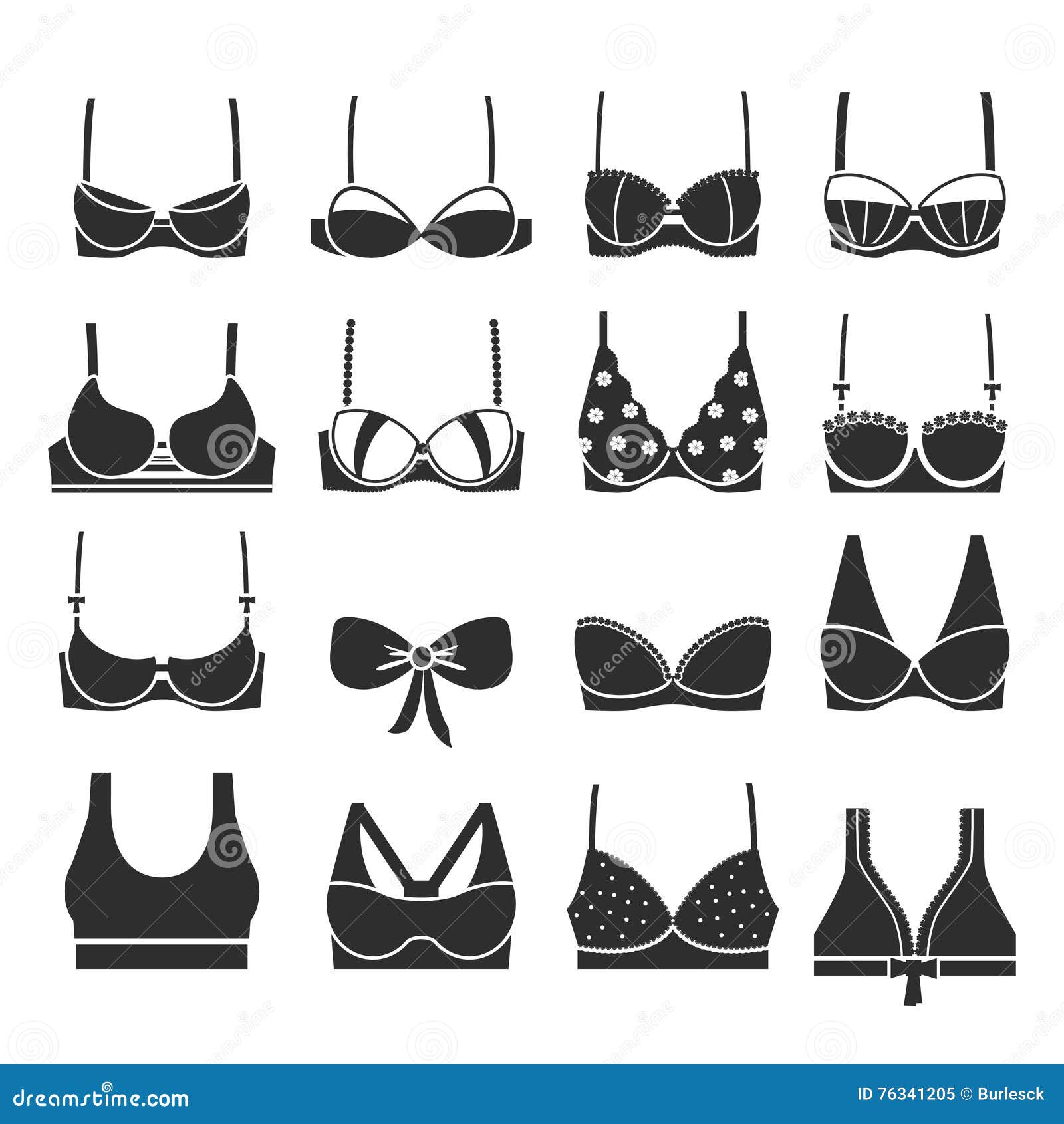 Different Types of Bra Vector Signs Stock Vector - Illustration of  elegance, figure: 76341205