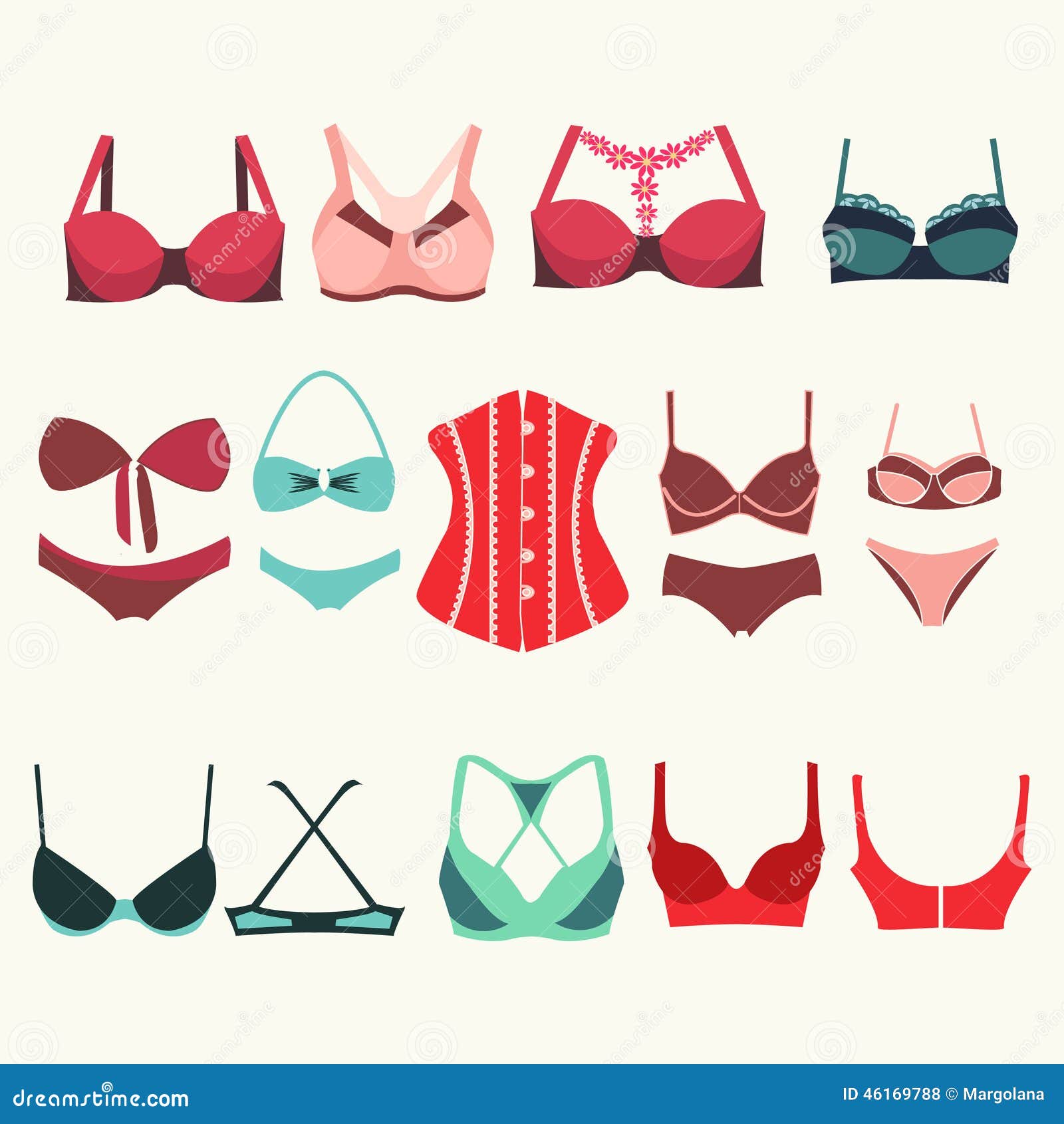 Different Types of Bras - Illustration Stock Vector - Illustration