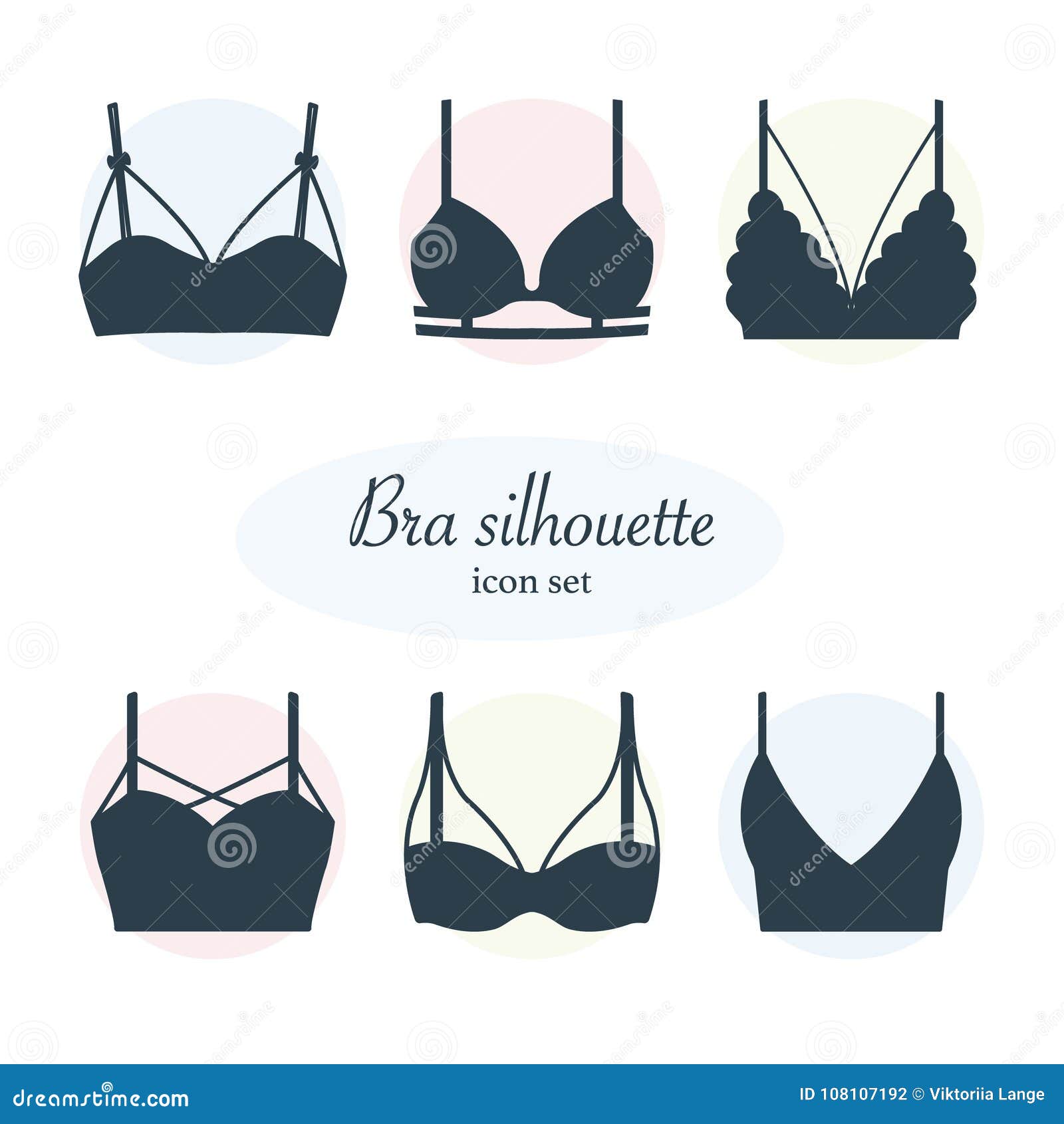 Bra Icons Set Different Types Bras: стоковая векторная графика