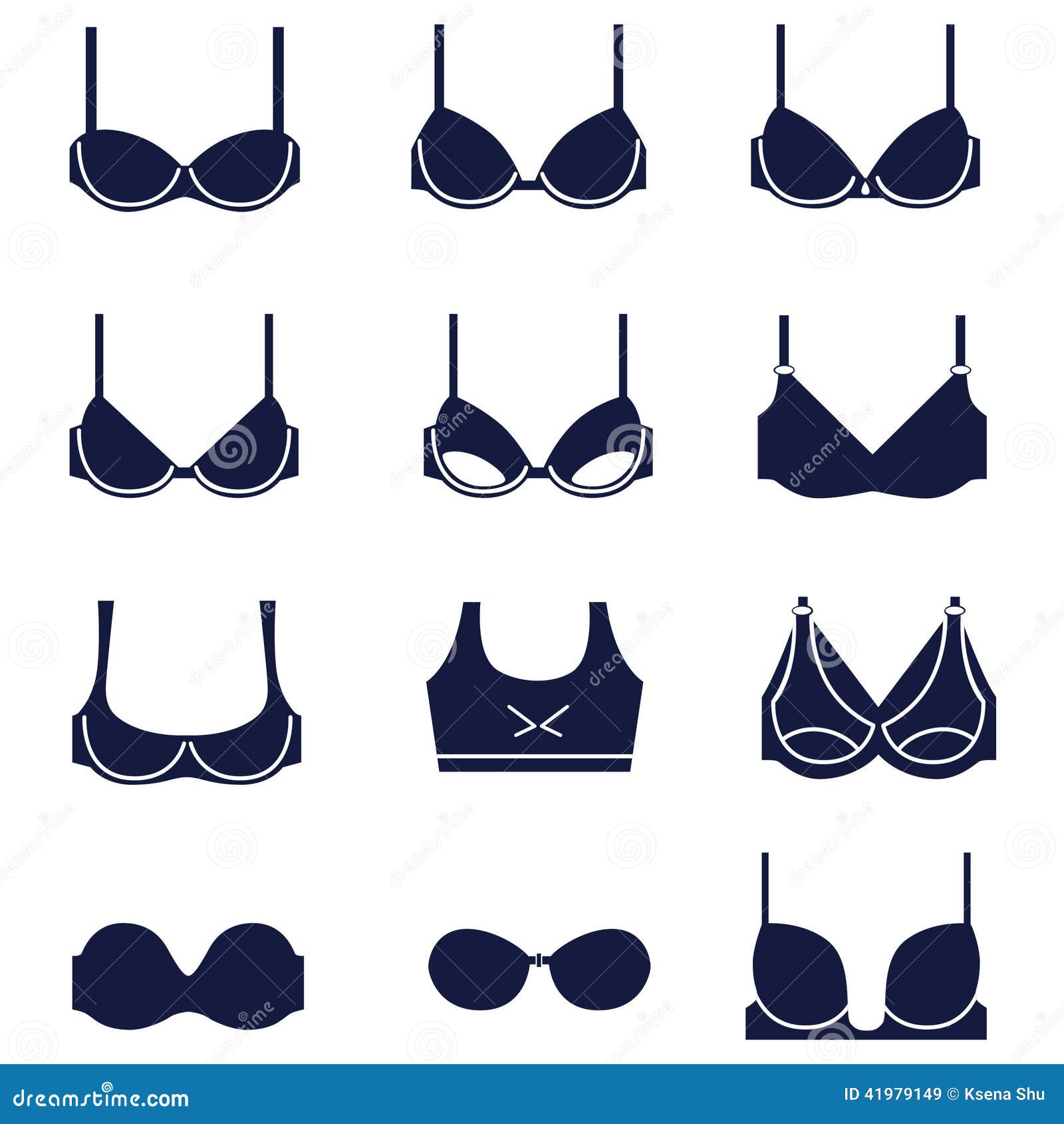 Different types of bras stock vector. Illustration of shop - 41979149