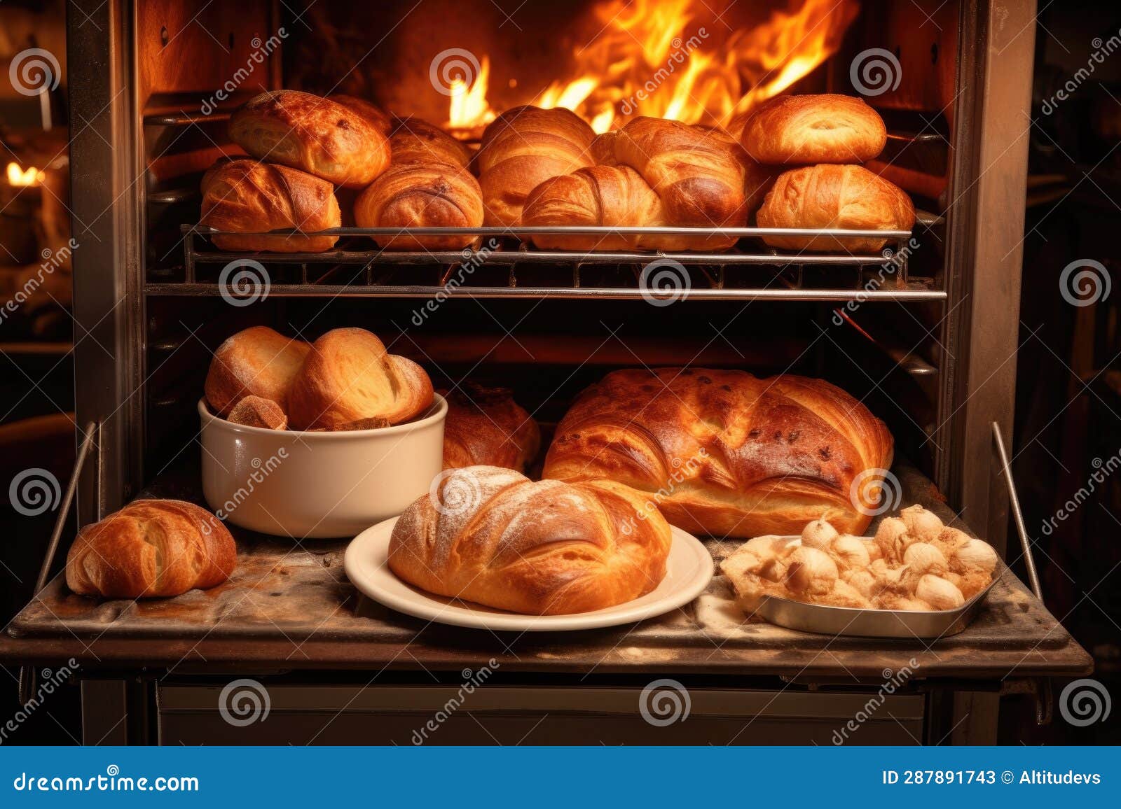 Different Types of Bread Arranged Near Toaster Oven Stock Image Image