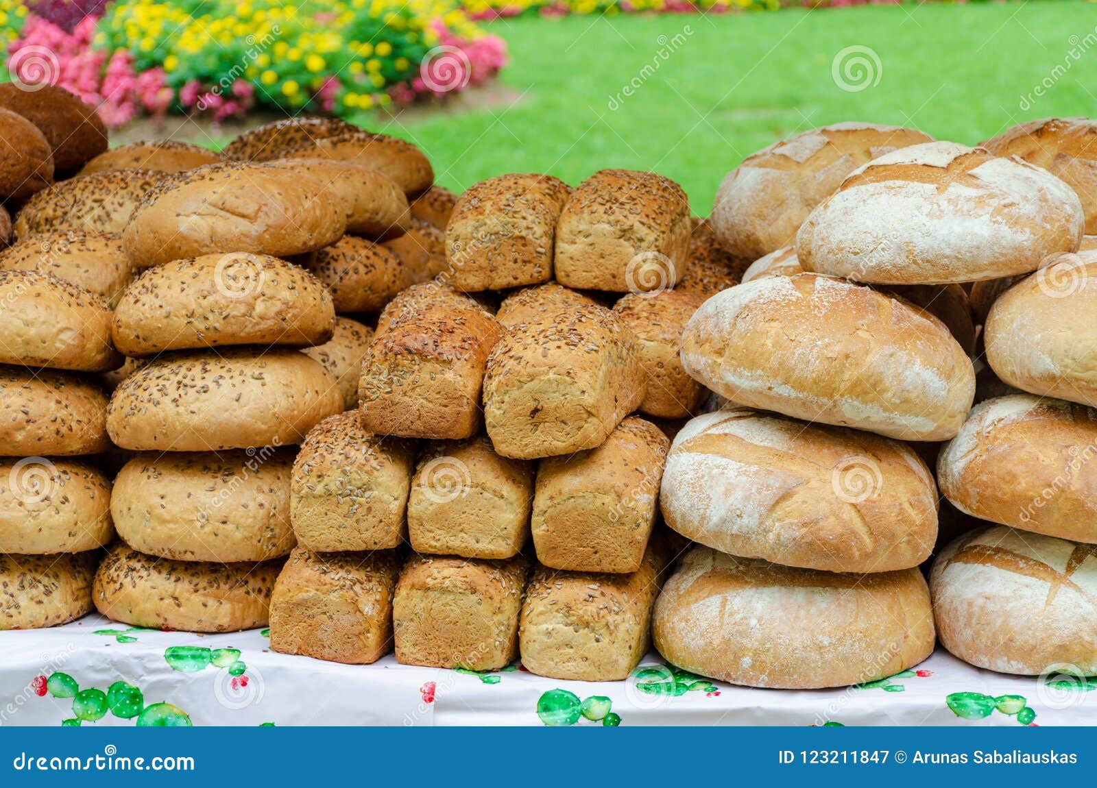 Different Types of Bread in Market Stock Image Image of baked, brown