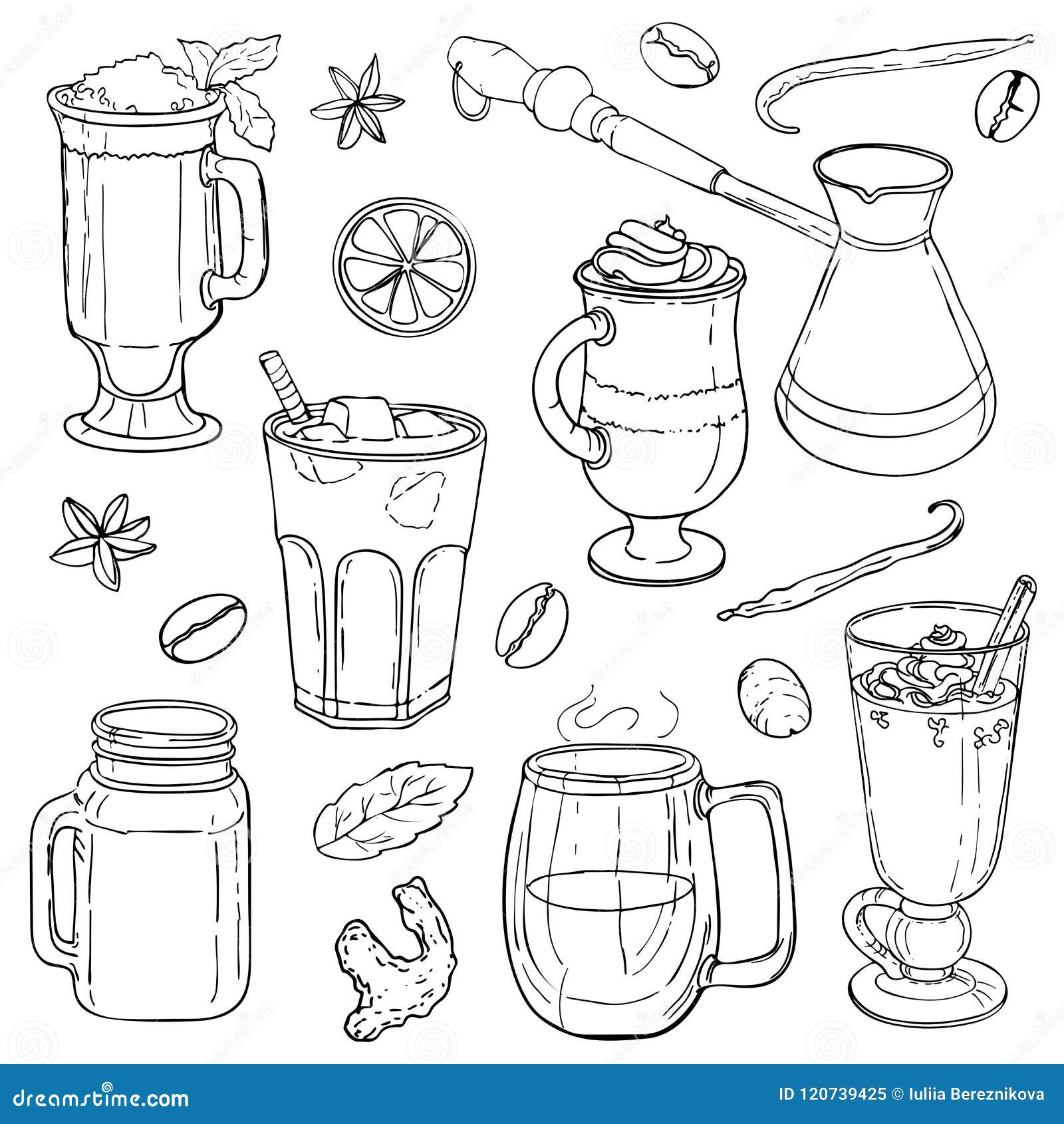 Types Of Coffee Vector Illustration. Infographic Of Coffee Types
