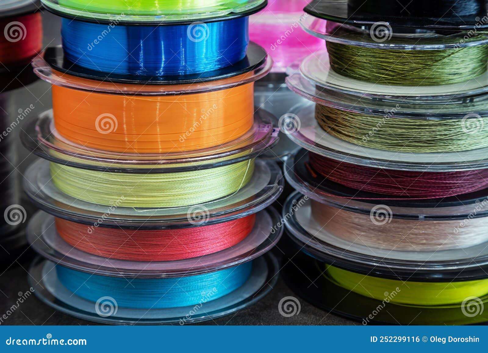 Different Types of Fishing Lines and Braided Cords in Fishing Reels Stock  Photo - Image of fishing, string: 252299116