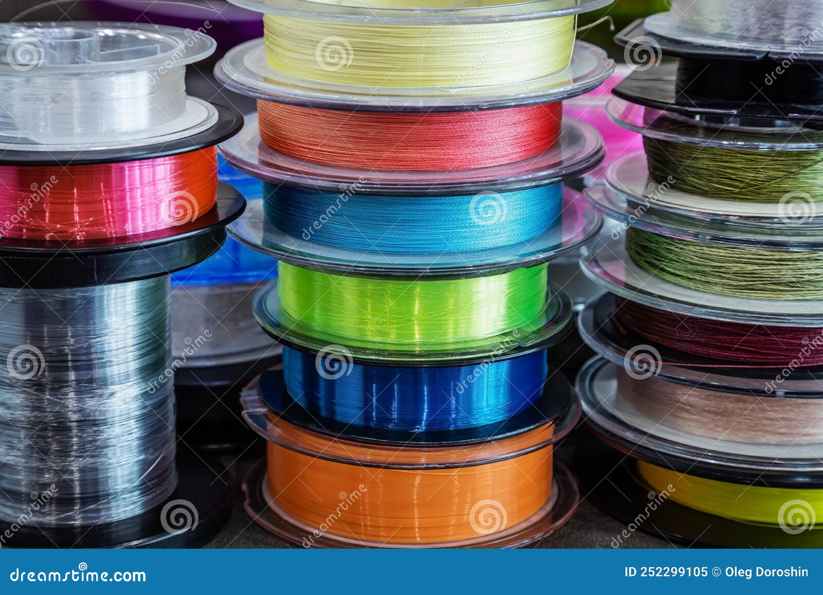 Different Types of Fishing Lines and Braided Cords in Fishing Reels Stock  Image - Image of fishing, braid: 252299105