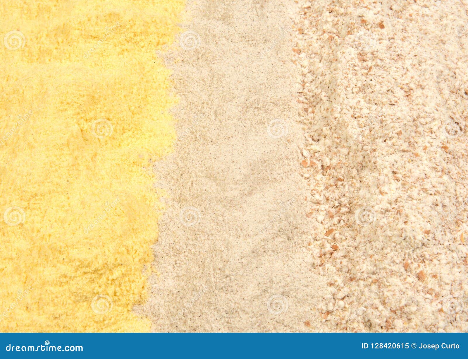 Different Types of Flour, Corn, Buckwheat and Whole Wheat Stock Image Image of integral