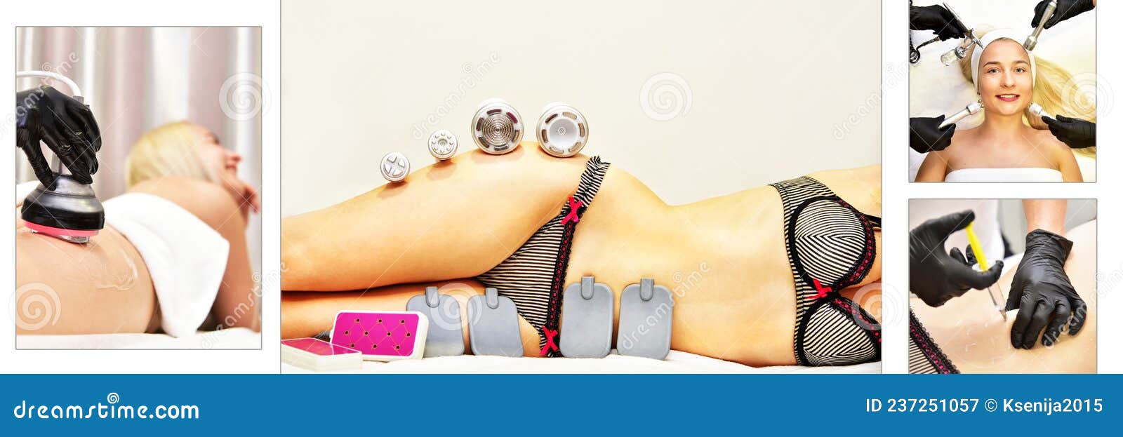 different types of hardware spa procedures for cellulite reduction and weight loss. facial cleansing procedure, myostimulation, va