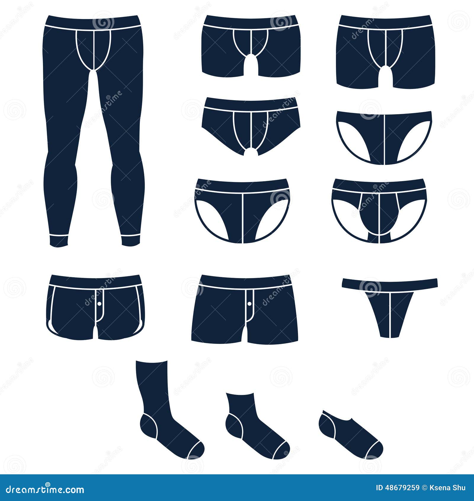 Different Types of Men S Underwear Stock Vector - Illustration of