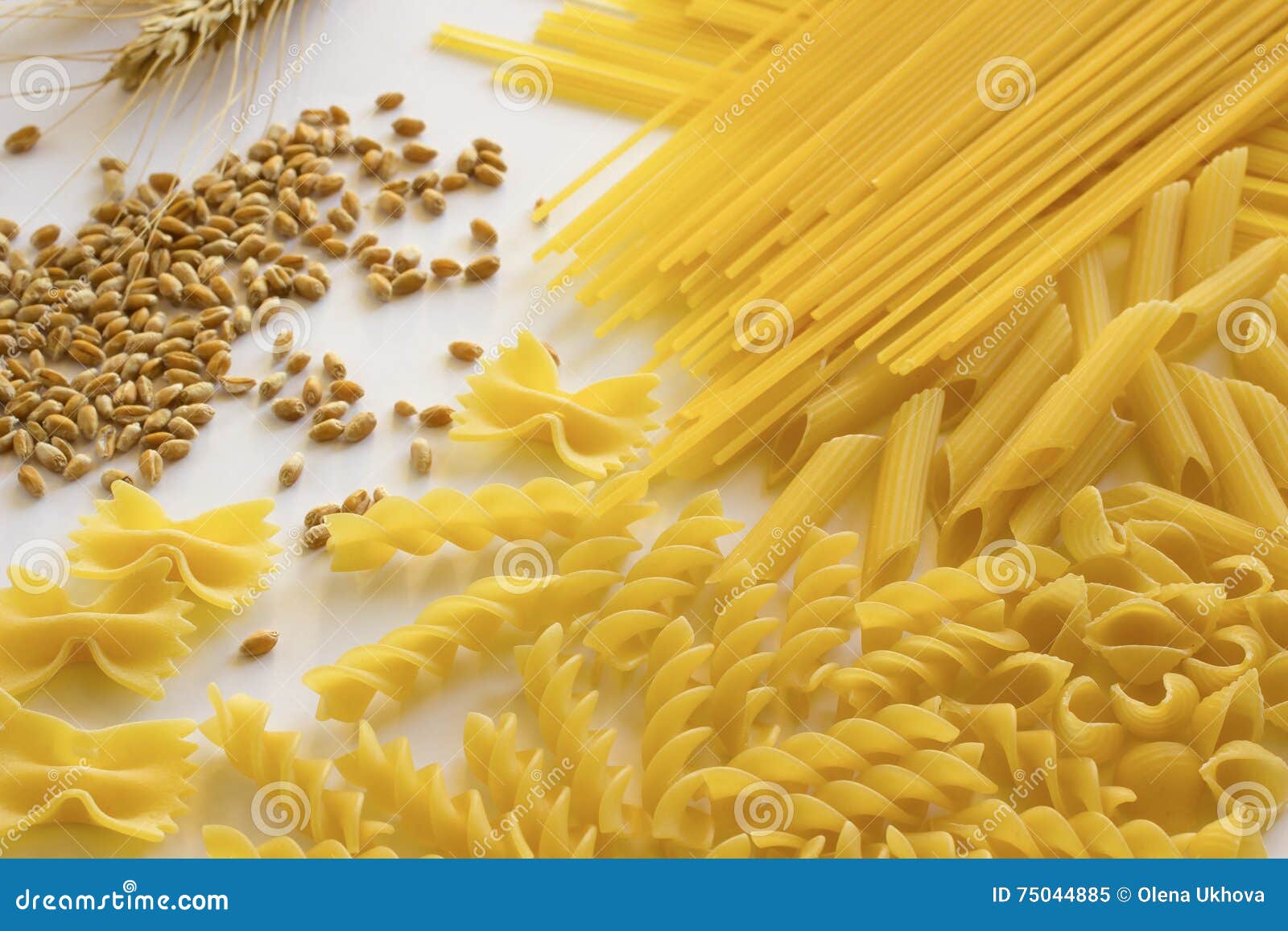 Different Types of Pasta. Ears of Wheat Stock Image Image of olive