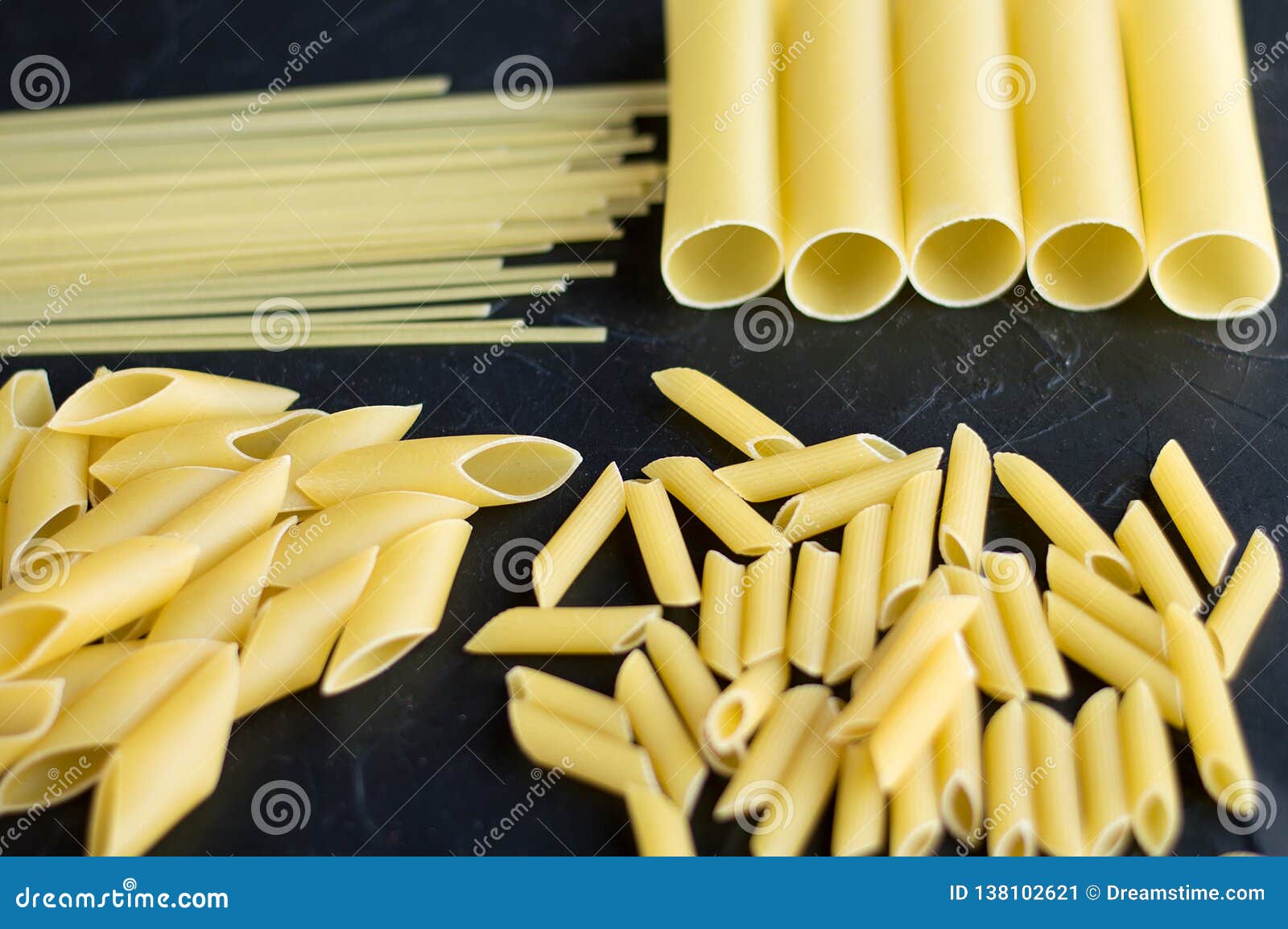 Different Types of Pasta Penne Pennoni Cannelloni Noodles Stock Image -  Image of healthy, fusilli: 138102621