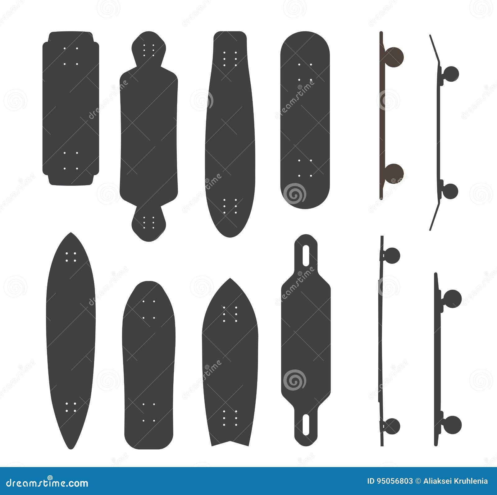 Different Types Of Skateboard Deck Set Stock Vector Illustration