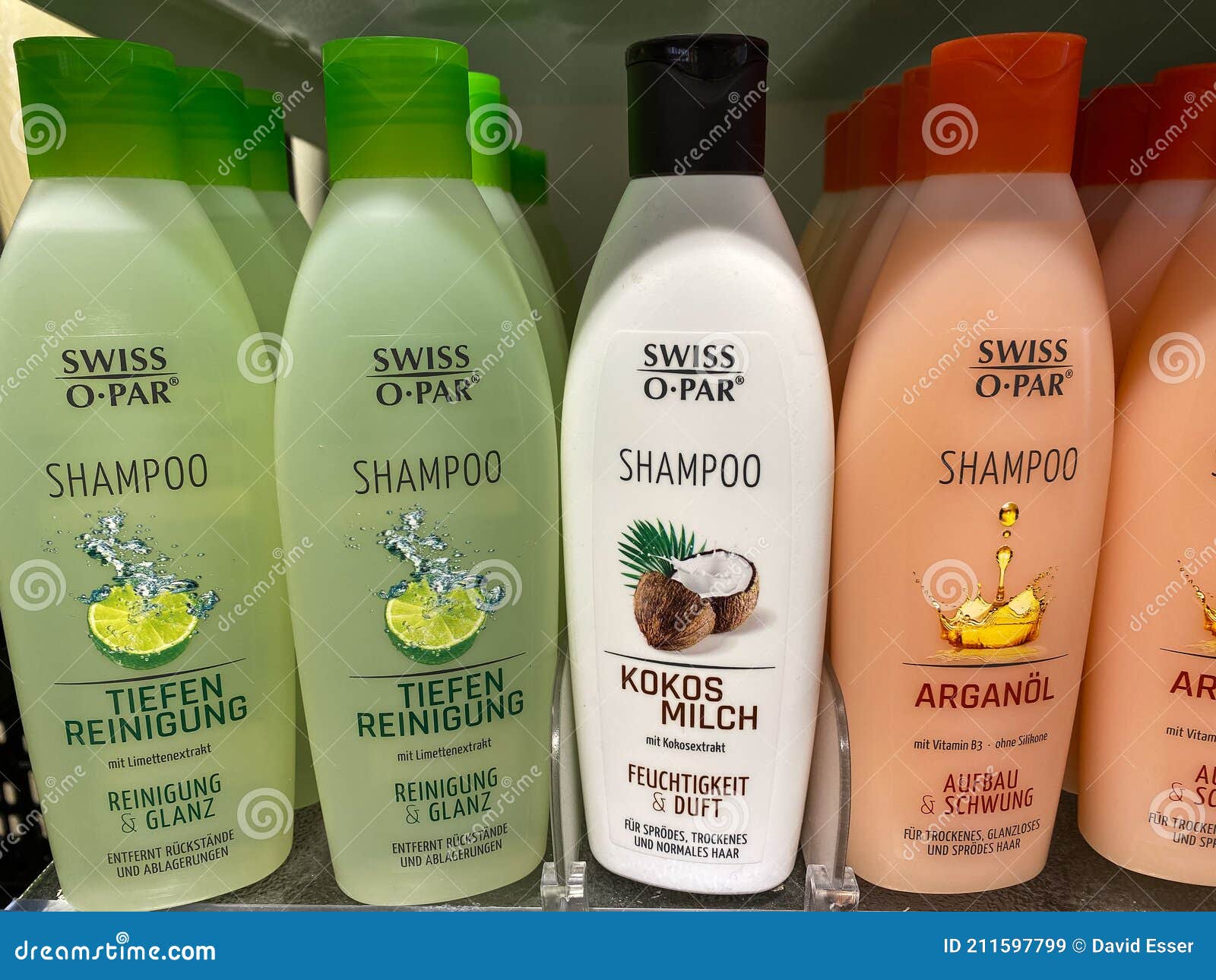 Different Types of `Swiss O Par` Shampoo in a German Supermarket Stock Image - Image of package, cosmetics: