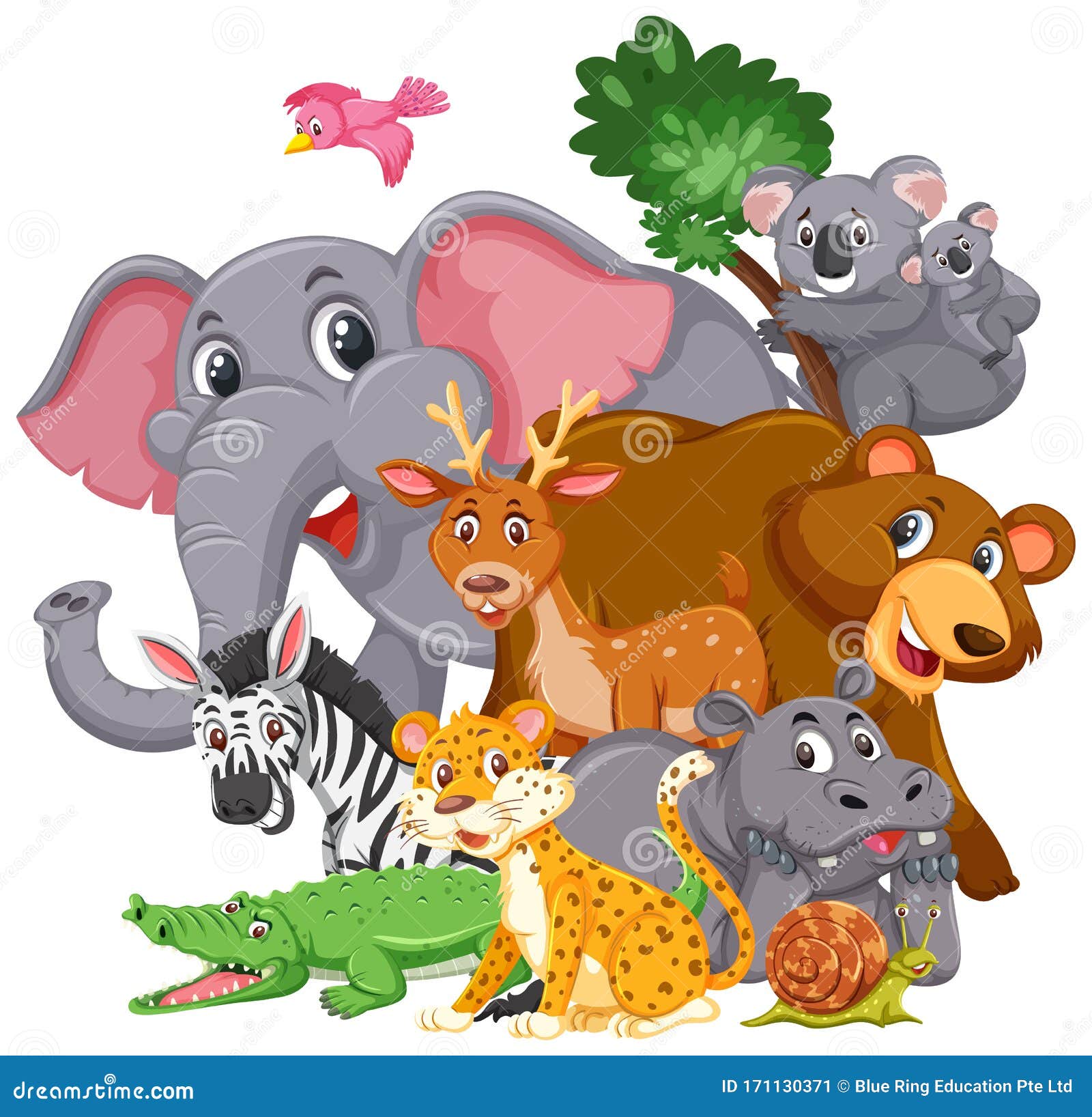 Different Types of Wild Animals on White Background Stock Illustration - Illustration of living, bear: 171130371 Different Types of Wild Animals on White Background Stock Illustration - Illustration of living, bear: 171130371