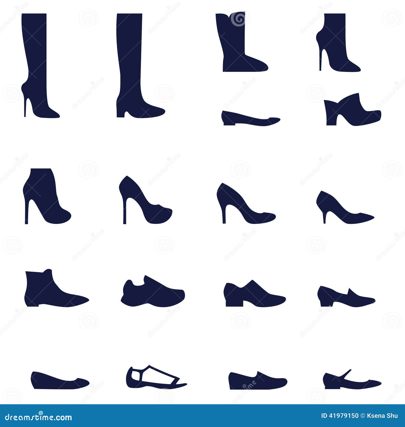 Different Types Of Women S Shoes Stock Vector - Illustration of woman