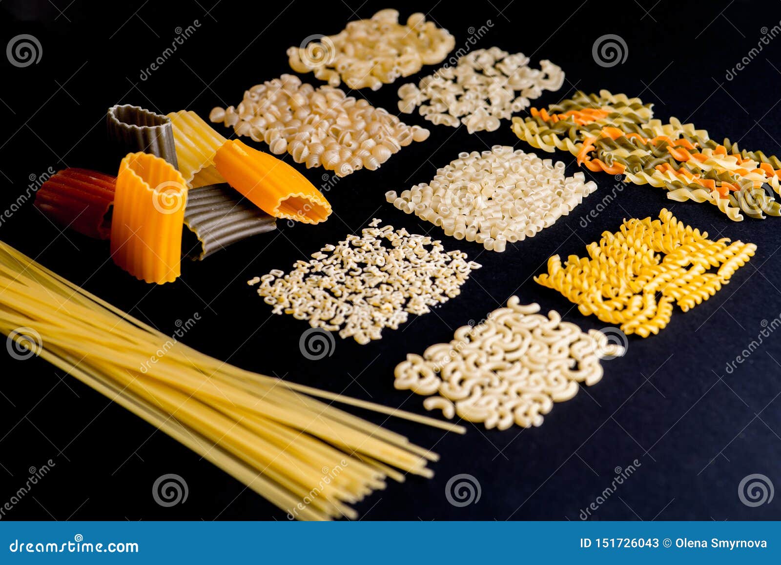 Different Varieties of Pasta Stock Image Image of cook, italian