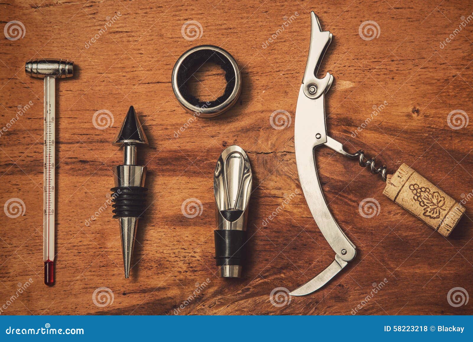 Different Wine Tools on the Table Stock Photo Image of bordeaux