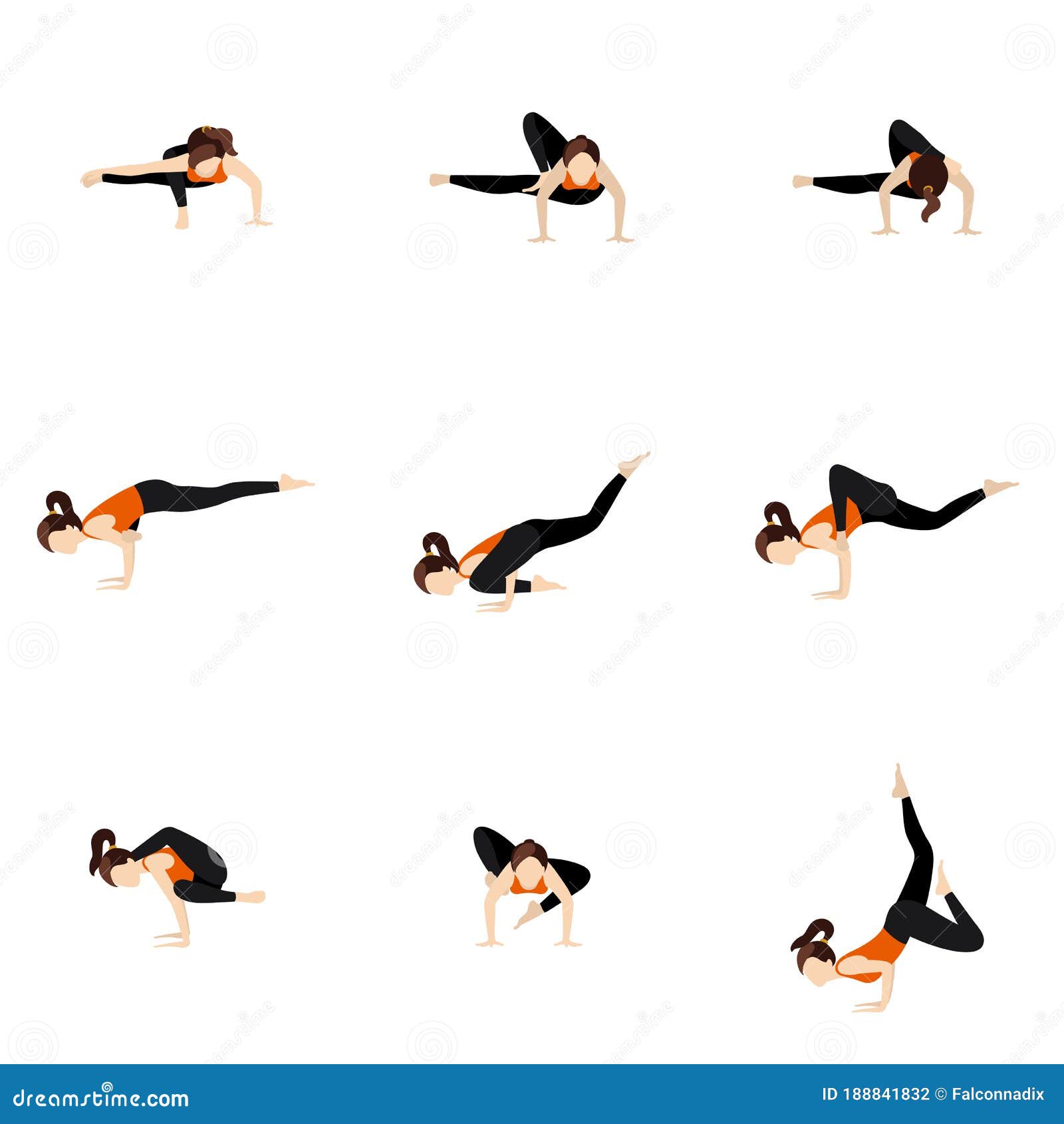 Difficult Advanced Yoga Pose By Attractive Female, On White Background,  Viewed From The Front Stock Photo, Picture and Royalty Free Image. Image  16038620.