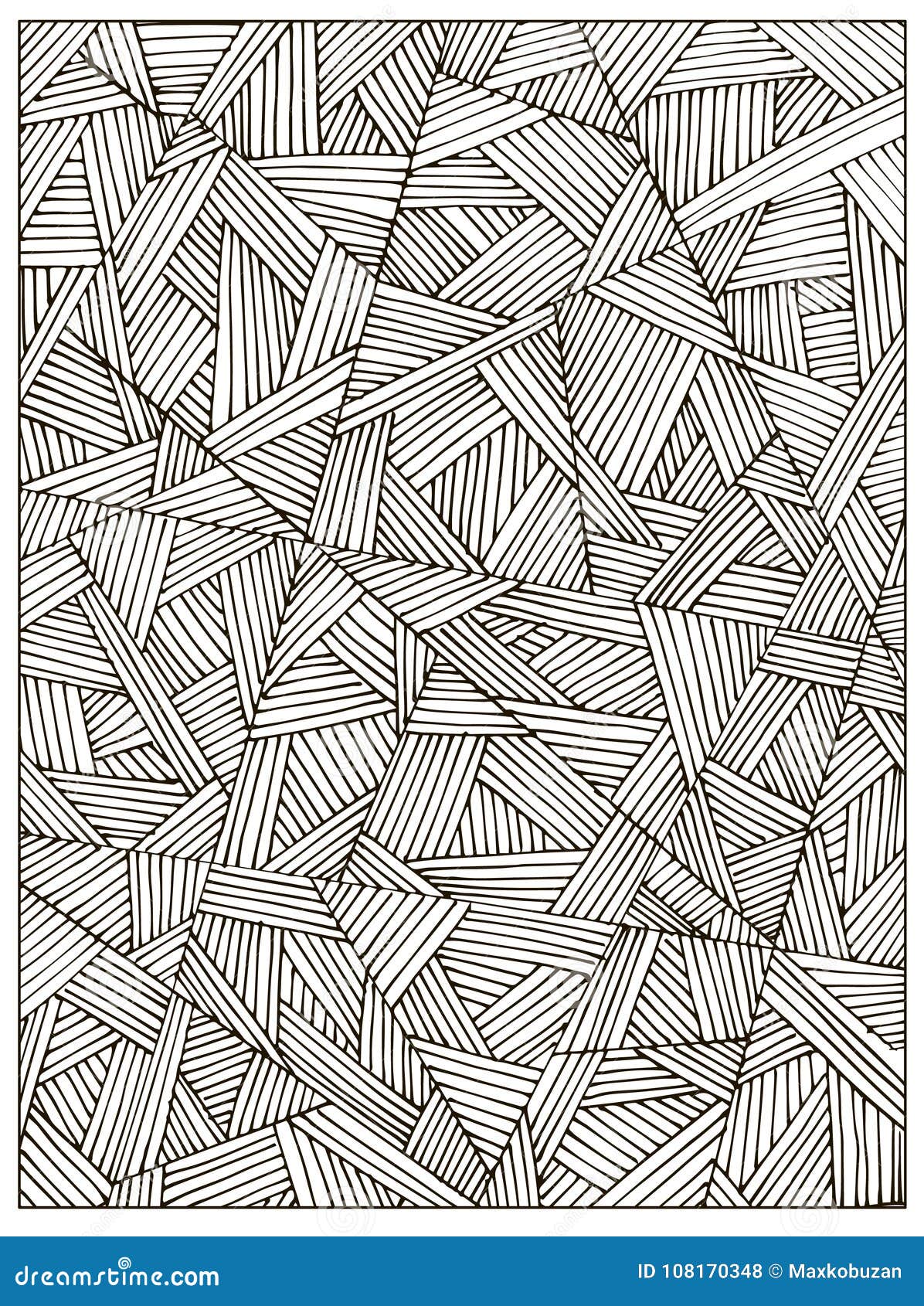 Difficult Uncolored Adult Coloring Book Page for Adults or Kids ...