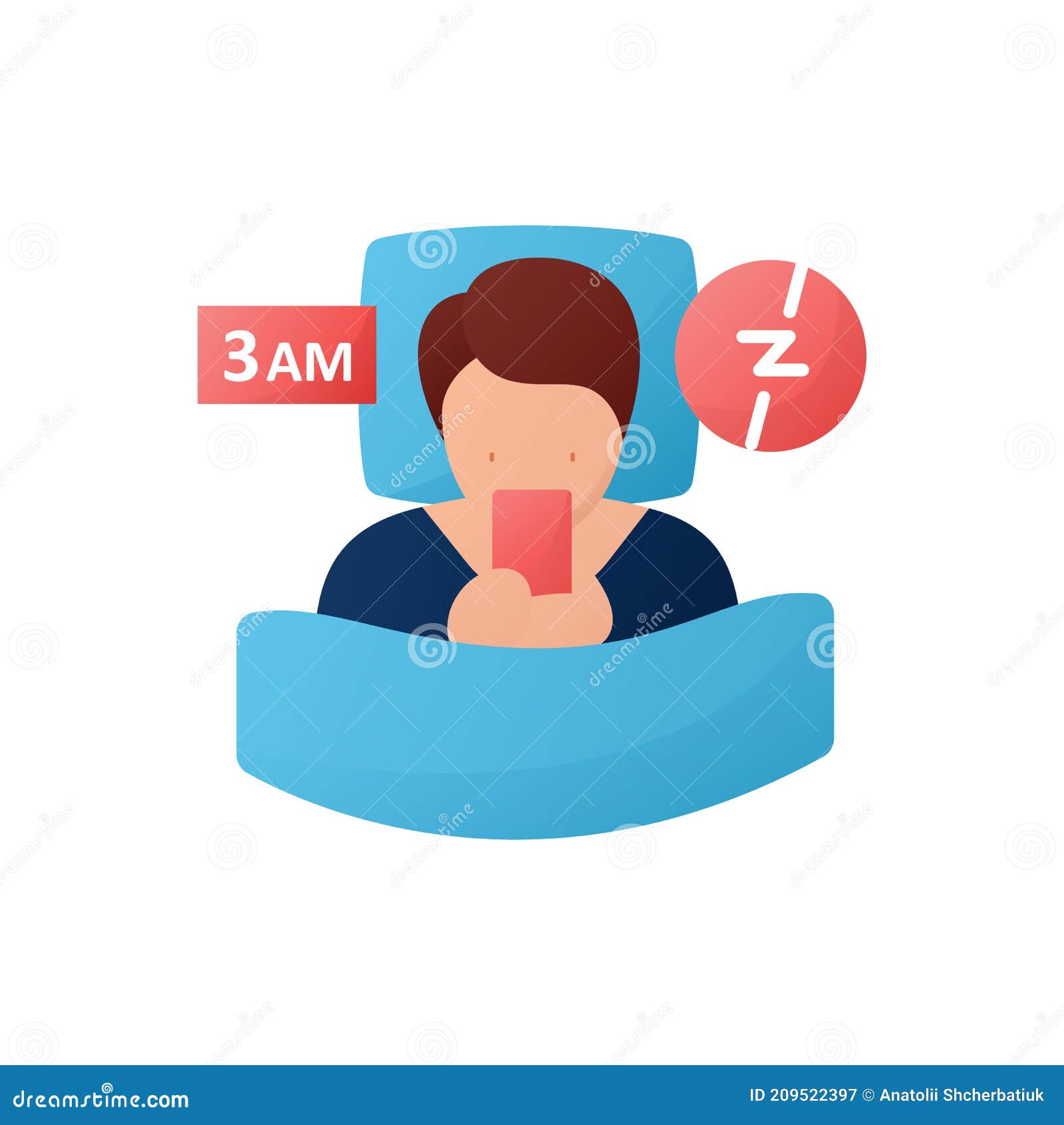 difficulty falling asleep flat icon