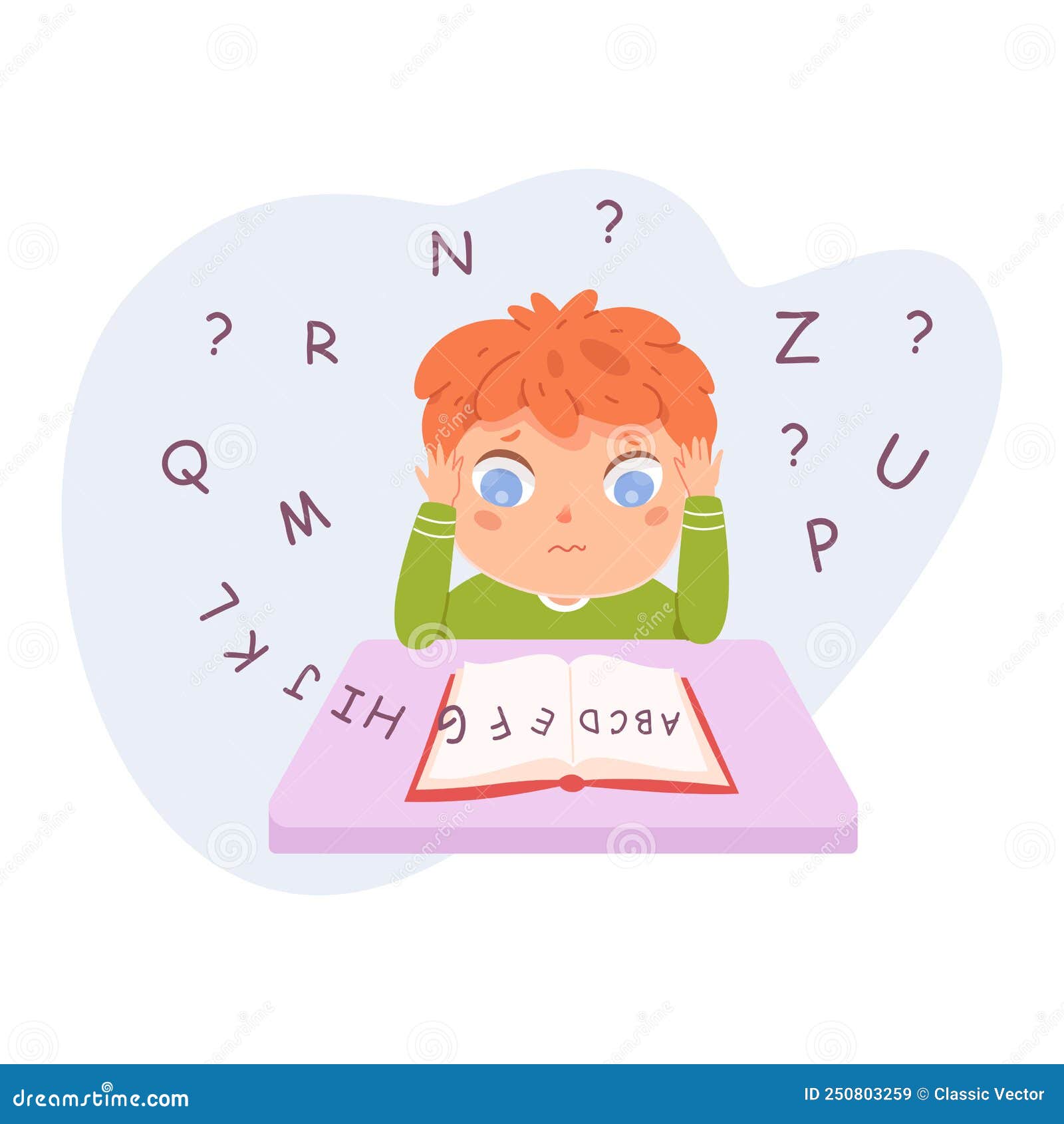Dyslexia vector illustration word cloud isolated on a white background
